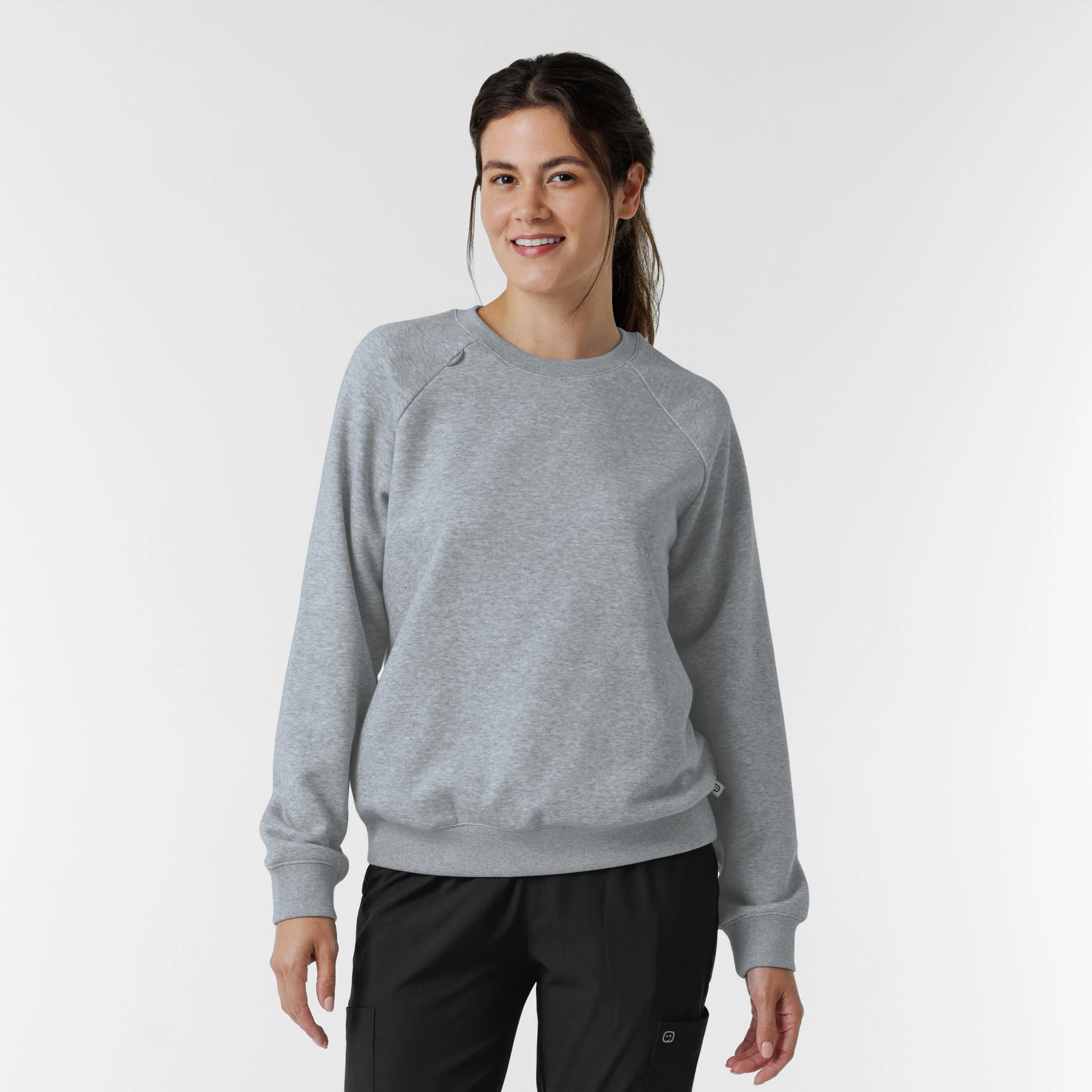 Women's Pullover Sweatshirt - Grey Heather Knit