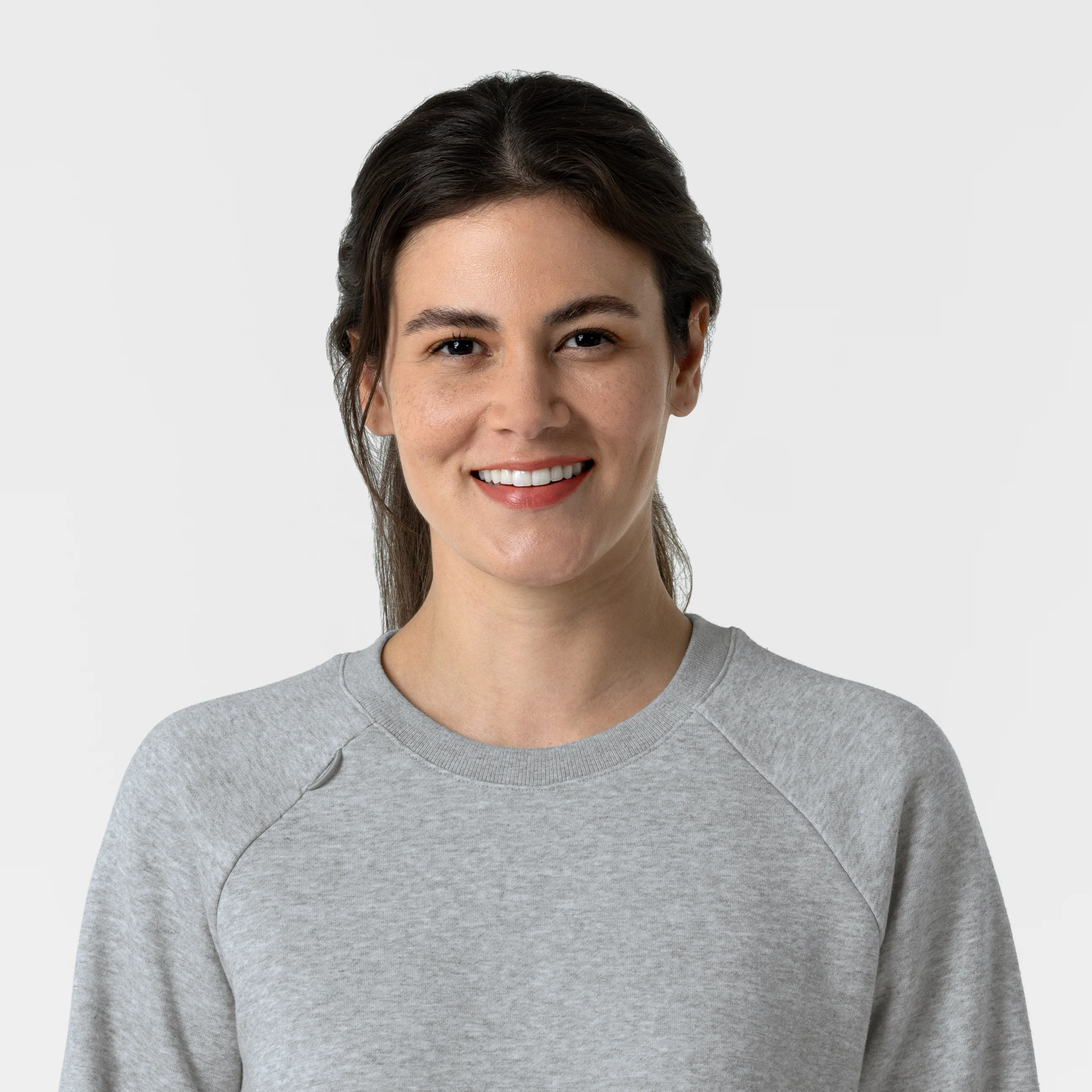 Women's Pullover Sweatshirt - Grey Heather Knit - Image 5