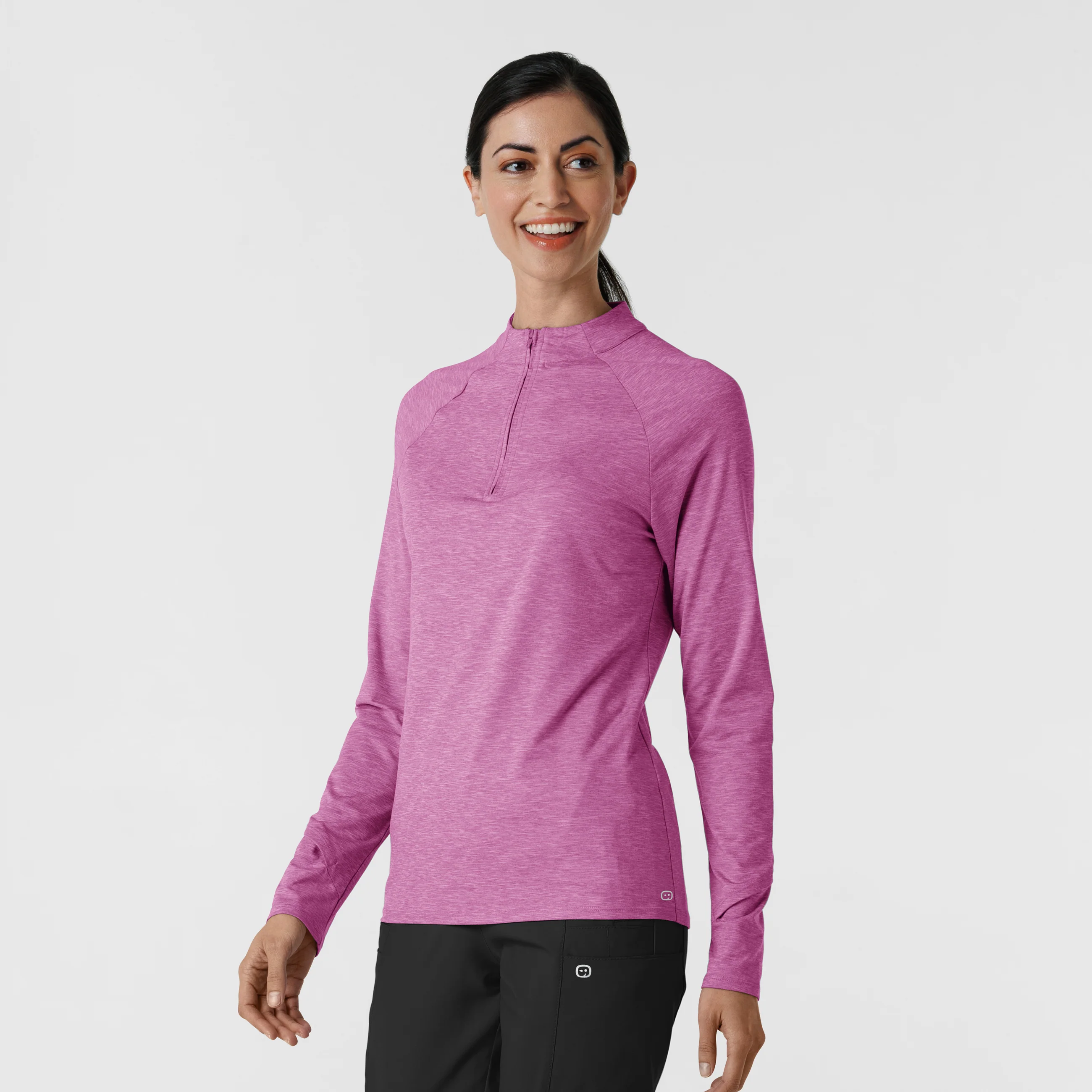 Women's Watch Window Quarter Zip Top - Raspberry Heather - Image 4