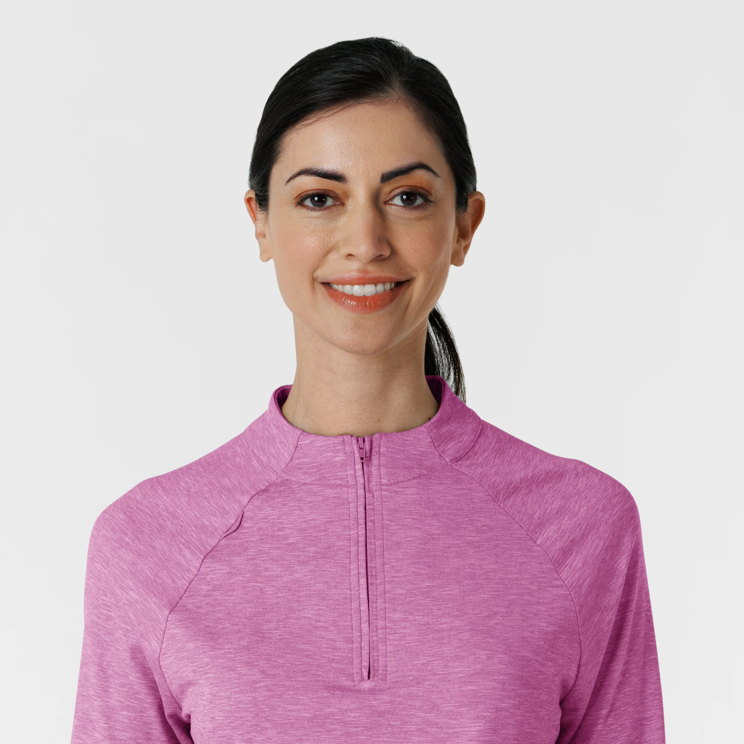 Women's Watch Window Quarter Zip Top - Raspberry Heather - Image 5