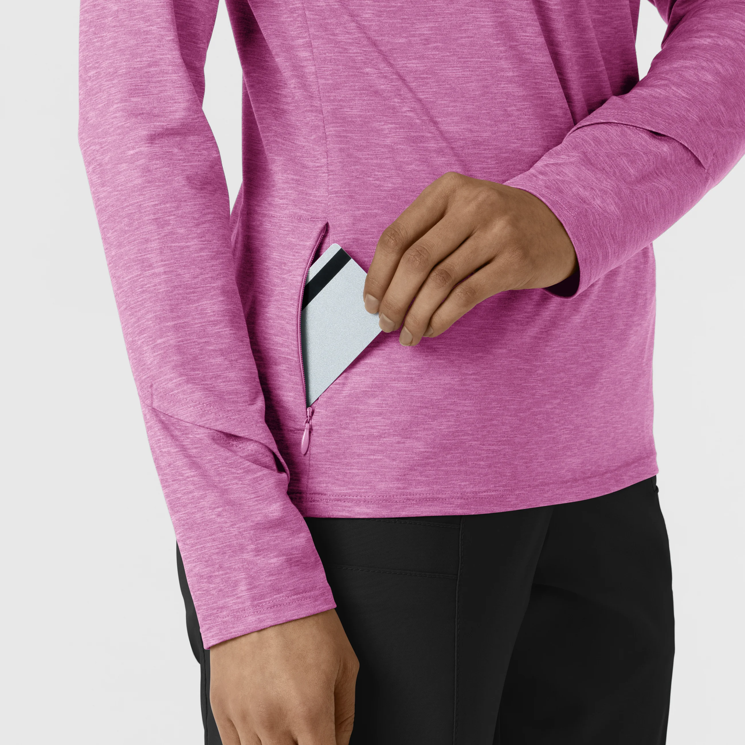 Women's Watch Window Quarter Zip Top - Raspberry Heather - Image 9