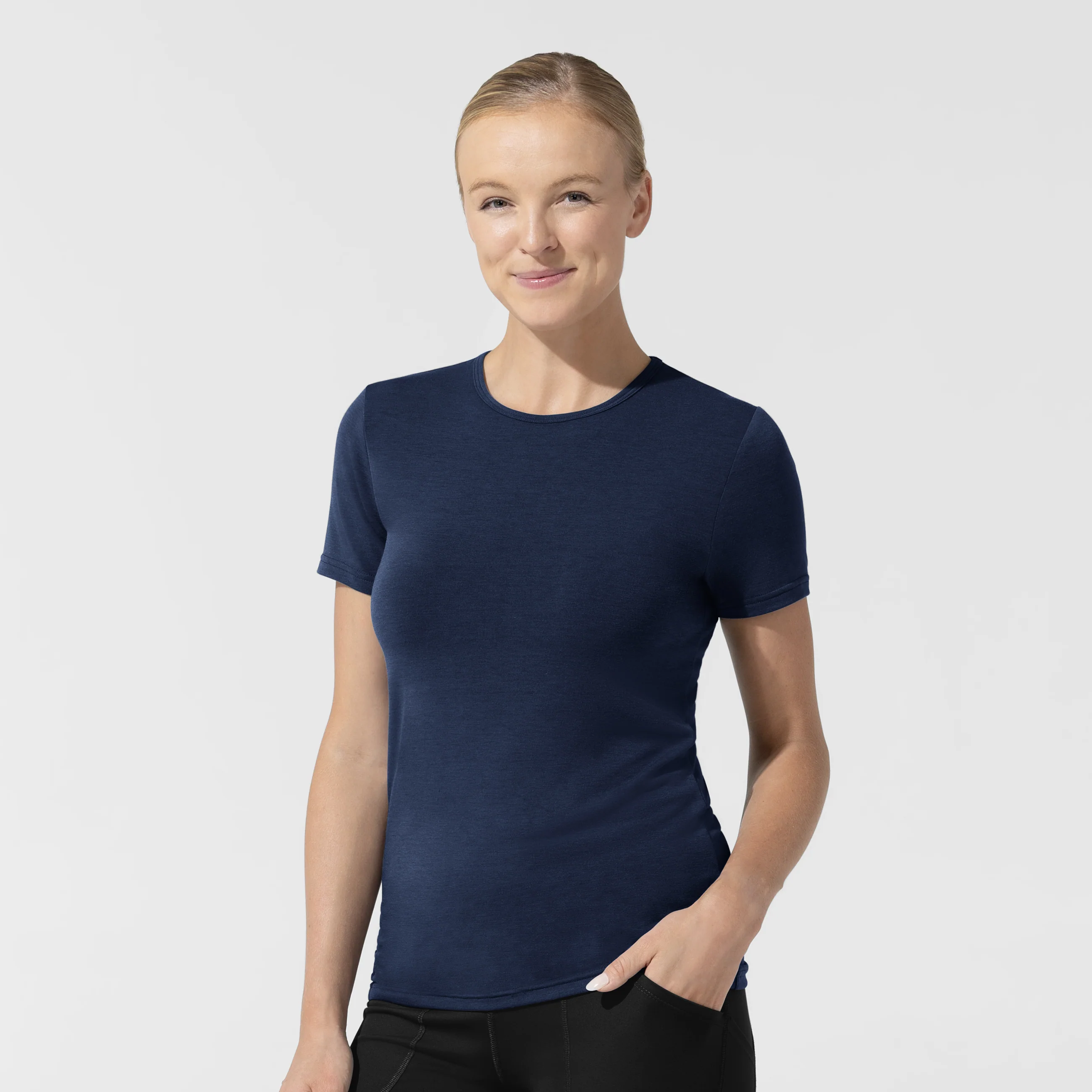 Women's Short Sleeve Essential Tee - Navy - Image 4