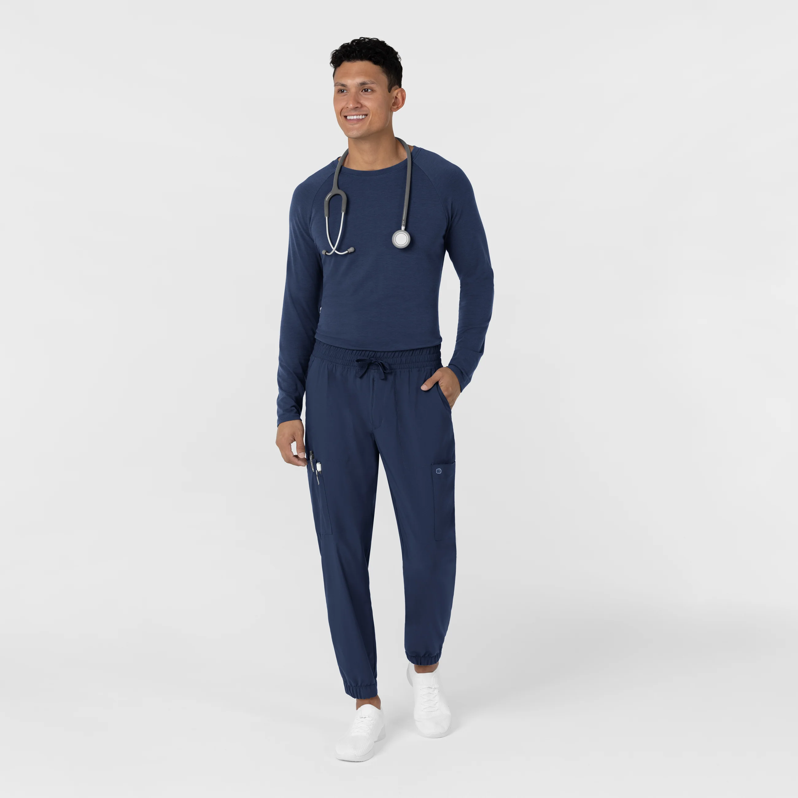 Men’s Essential Layer Long Sleeve - Navy - Image 3