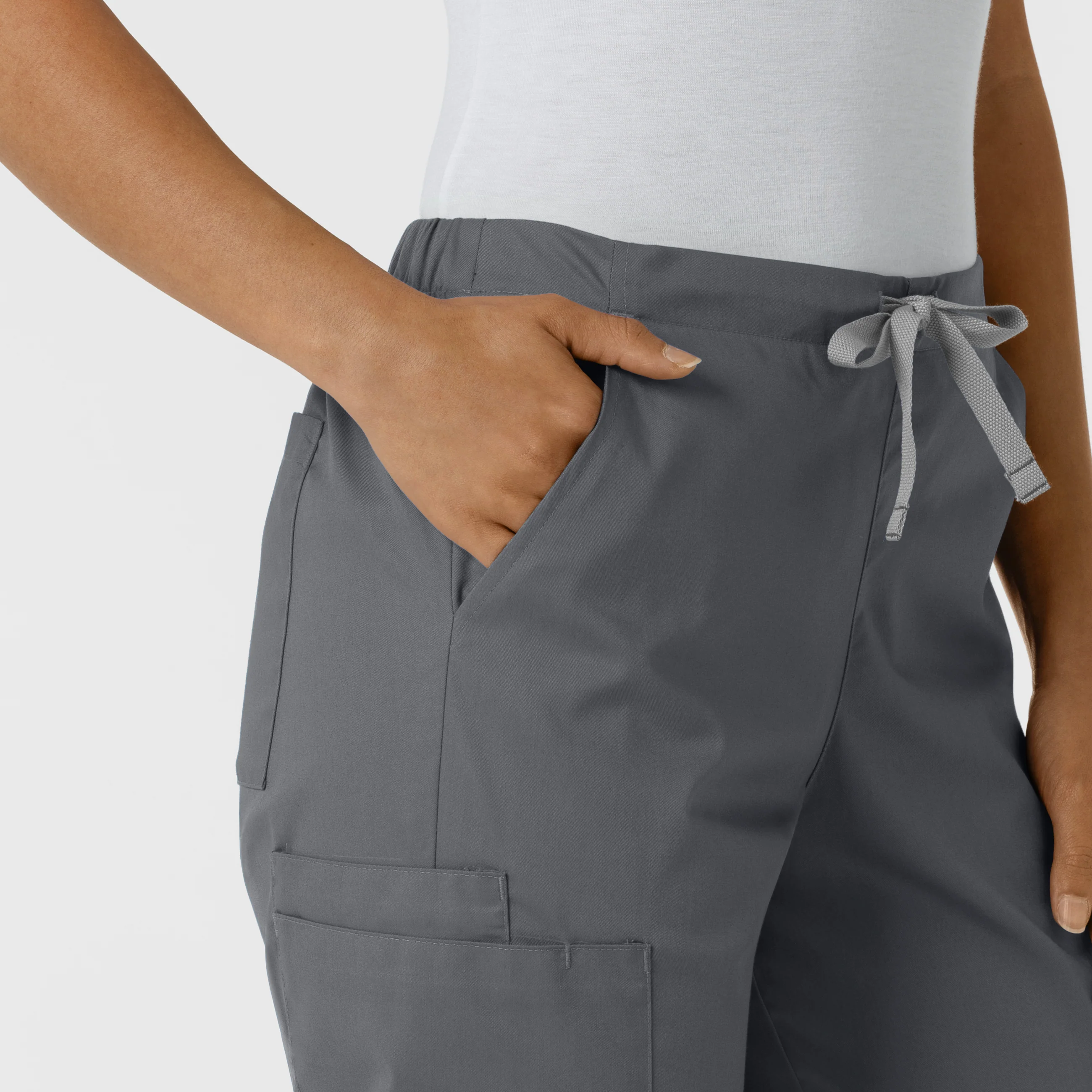 WORK Women's Cargo Jogger Scrub Pant - Pewter - Image 5