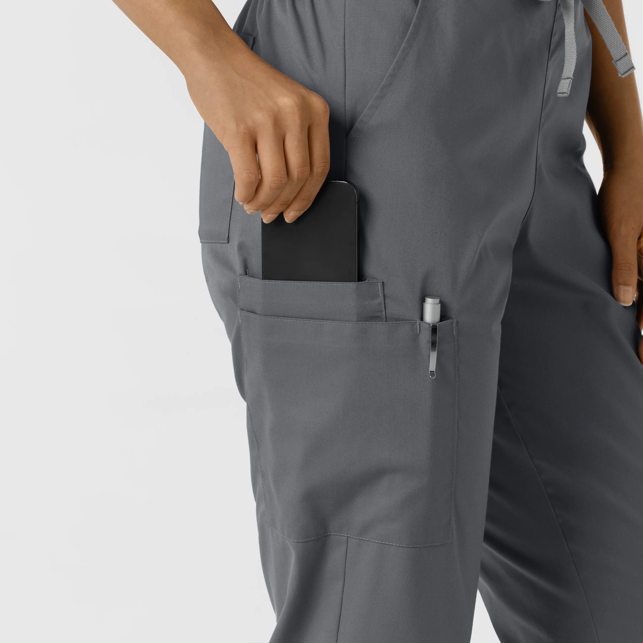 WORK Women's Cargo Jogger Scrub Pant - Pewter - Image 8