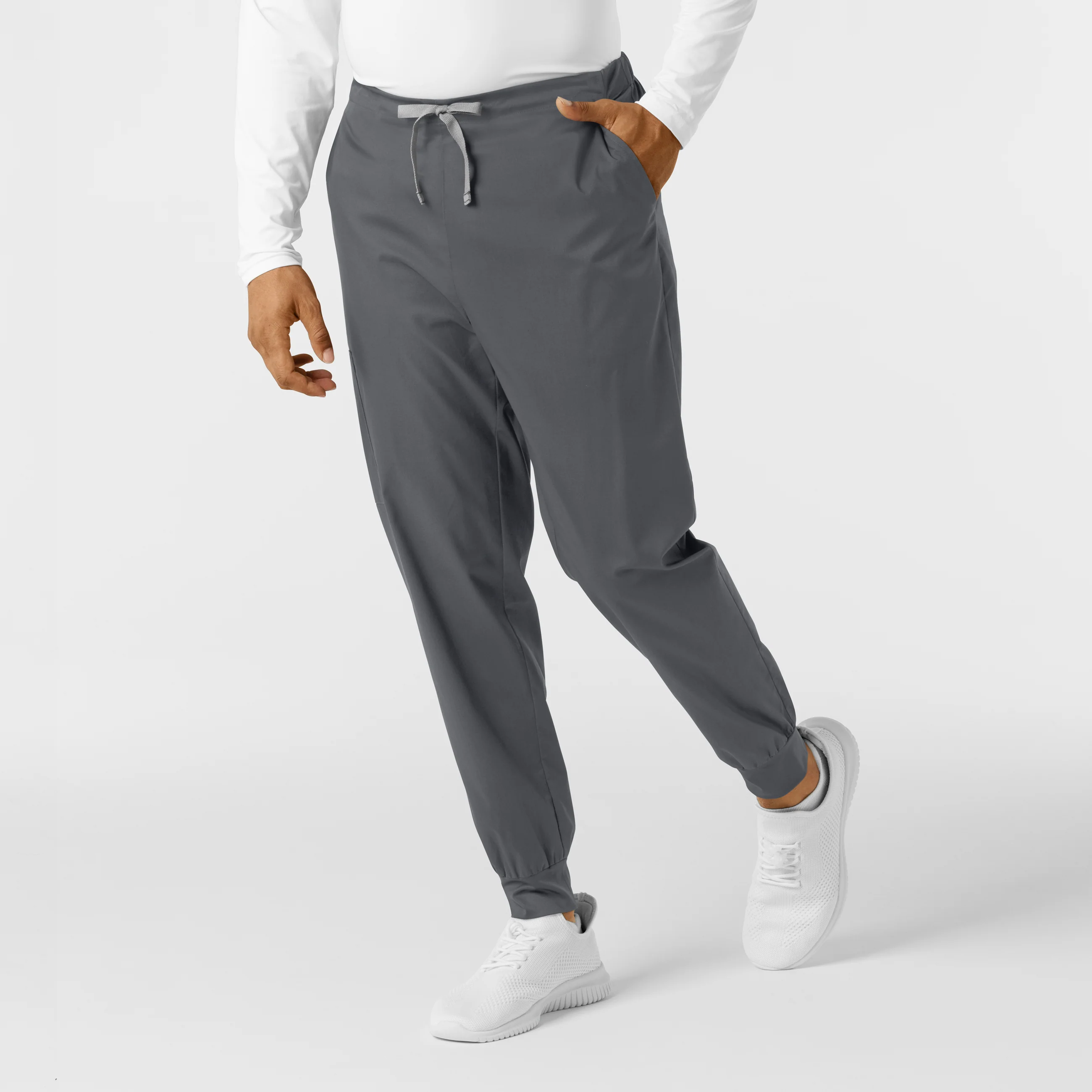 WORK Men's Cargo Jogger Scrub Pant - Pewter - Image 4