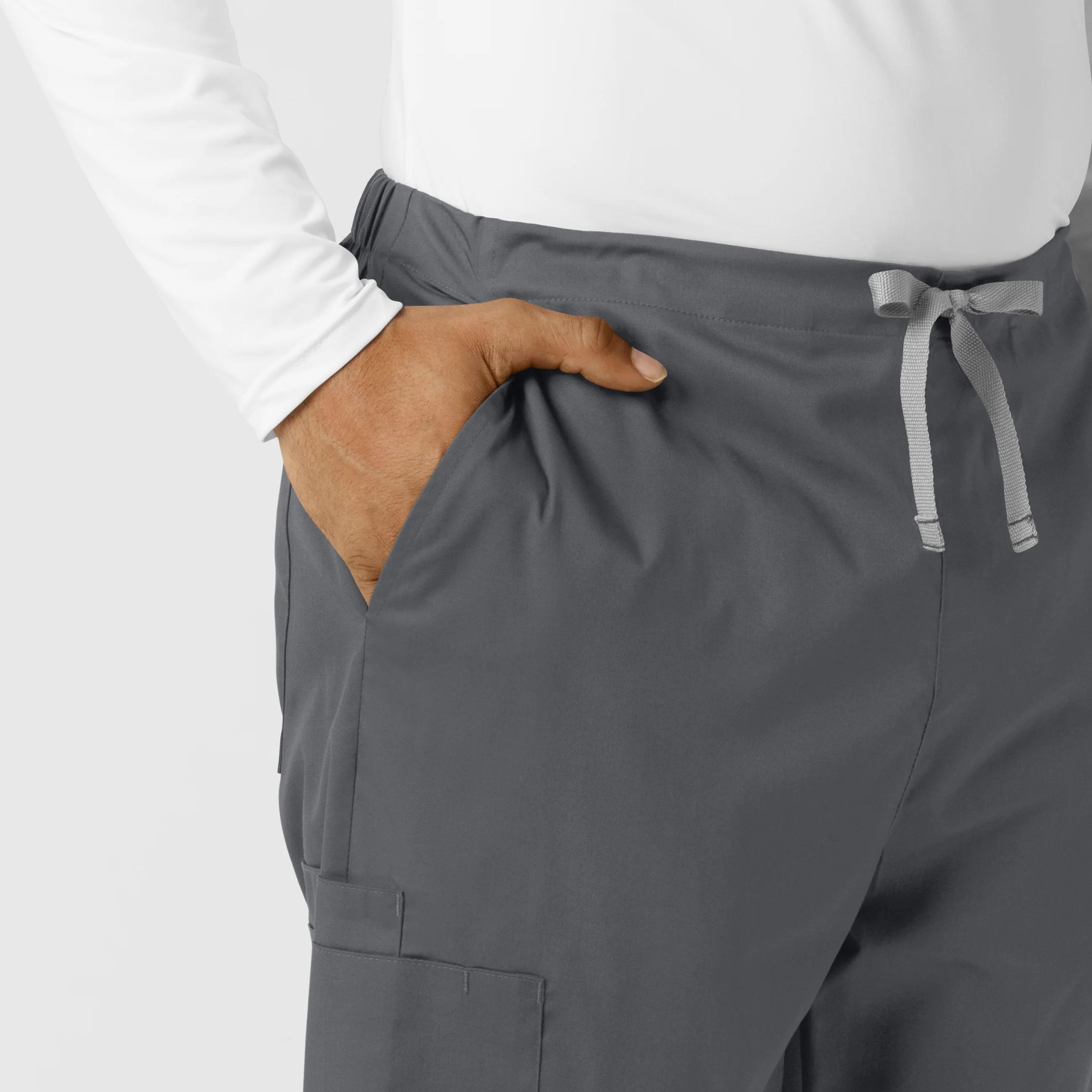 WORK Men's Cargo Jogger Scrub Pant - Pewter - Image 6