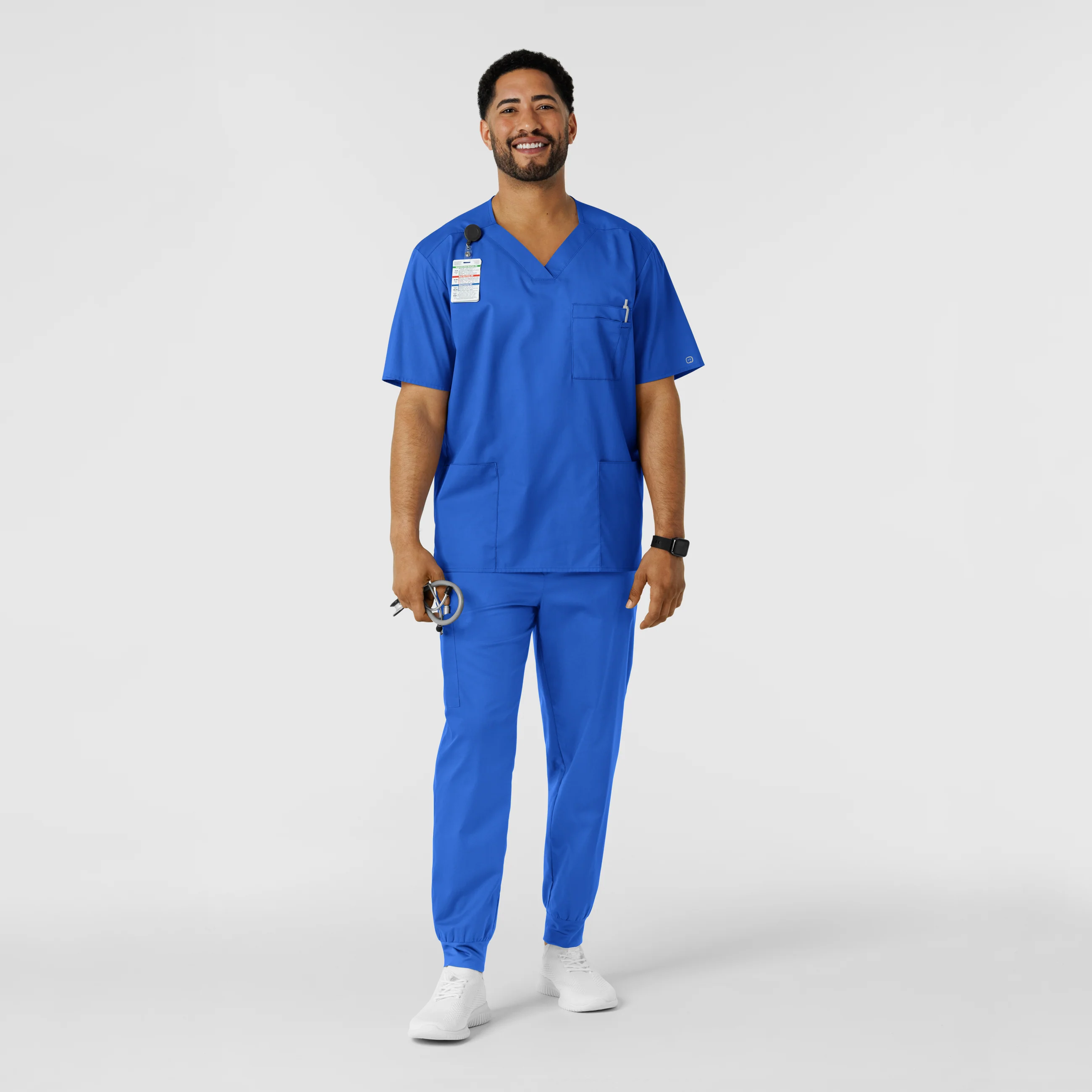 WORK Men's Cargo Jogger Scrub Pant - Royal - Image 3