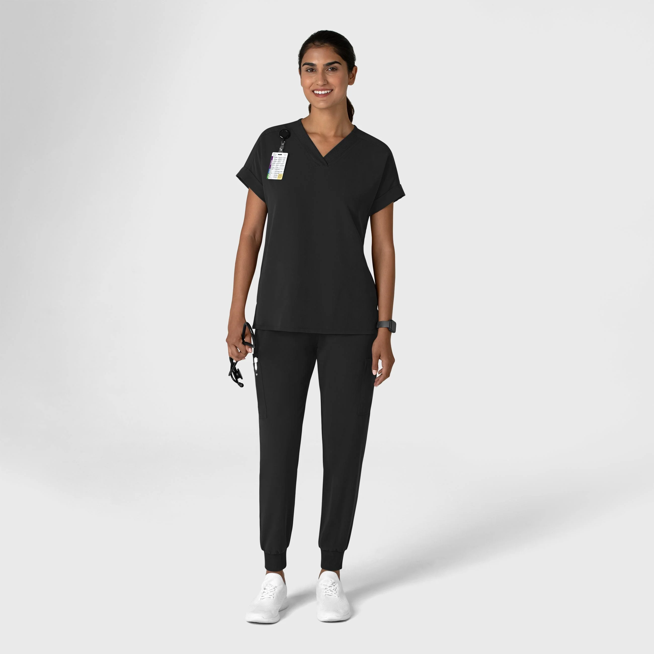 Nova Women's Jogger Utility Scrub Pant - Black - Image 10