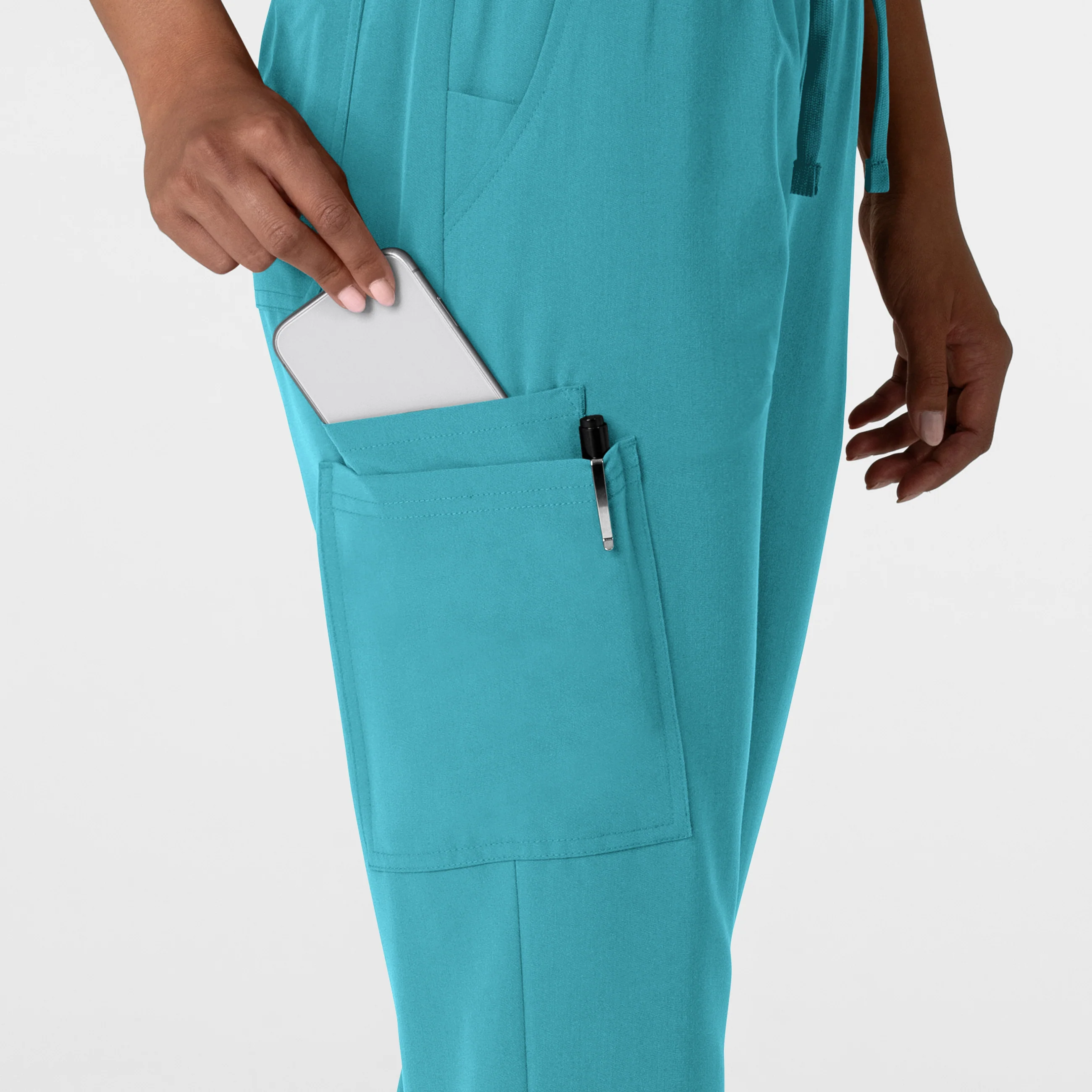 Nova Women's Jogger Utility Scrub Pant - Teal Blue - Image 8