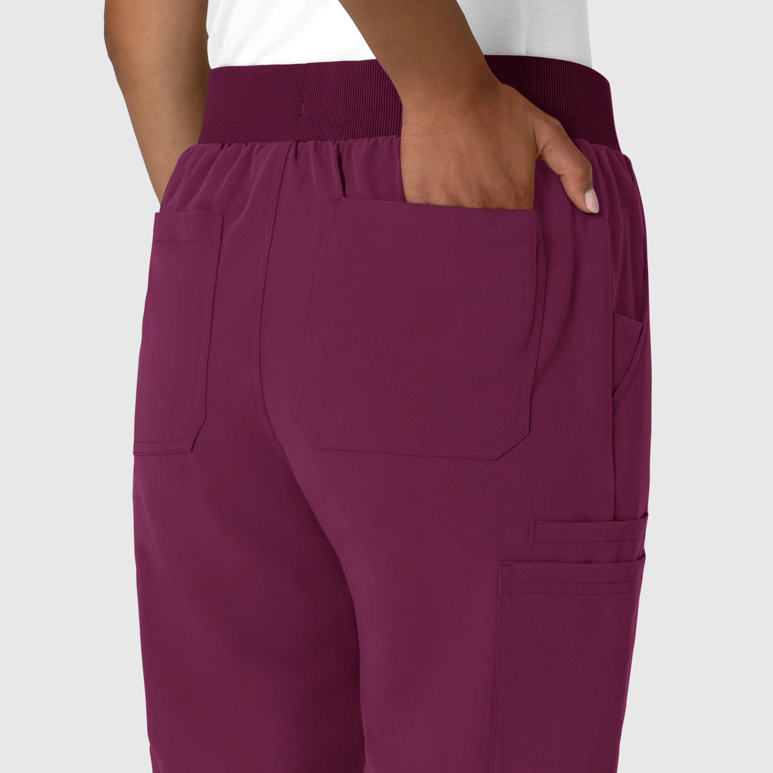 Nova Women's Jogger Utility Scrub Pant - Wine - Image 6