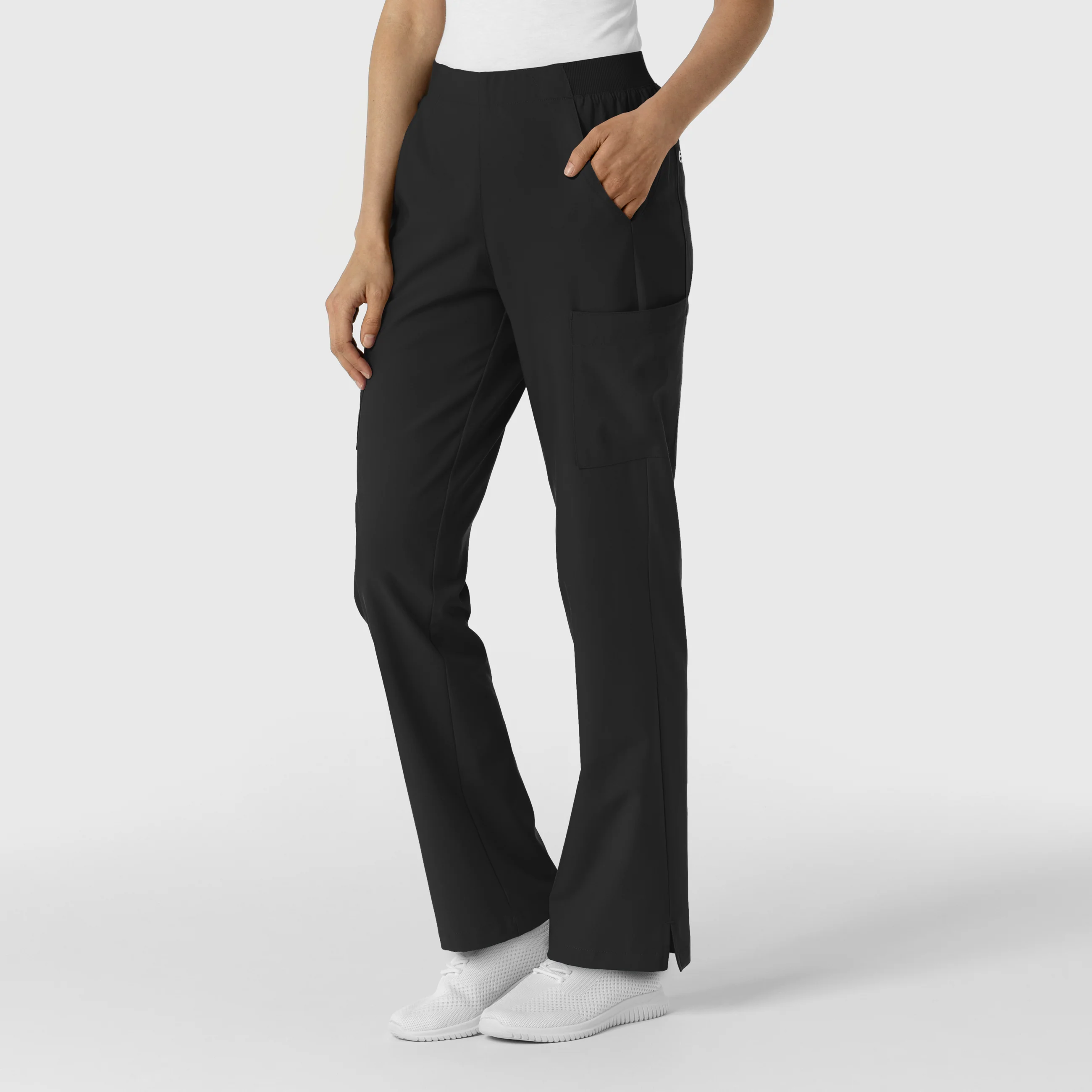 W123 Women's Cargo Utility Scrub Pant - Black - Image 4