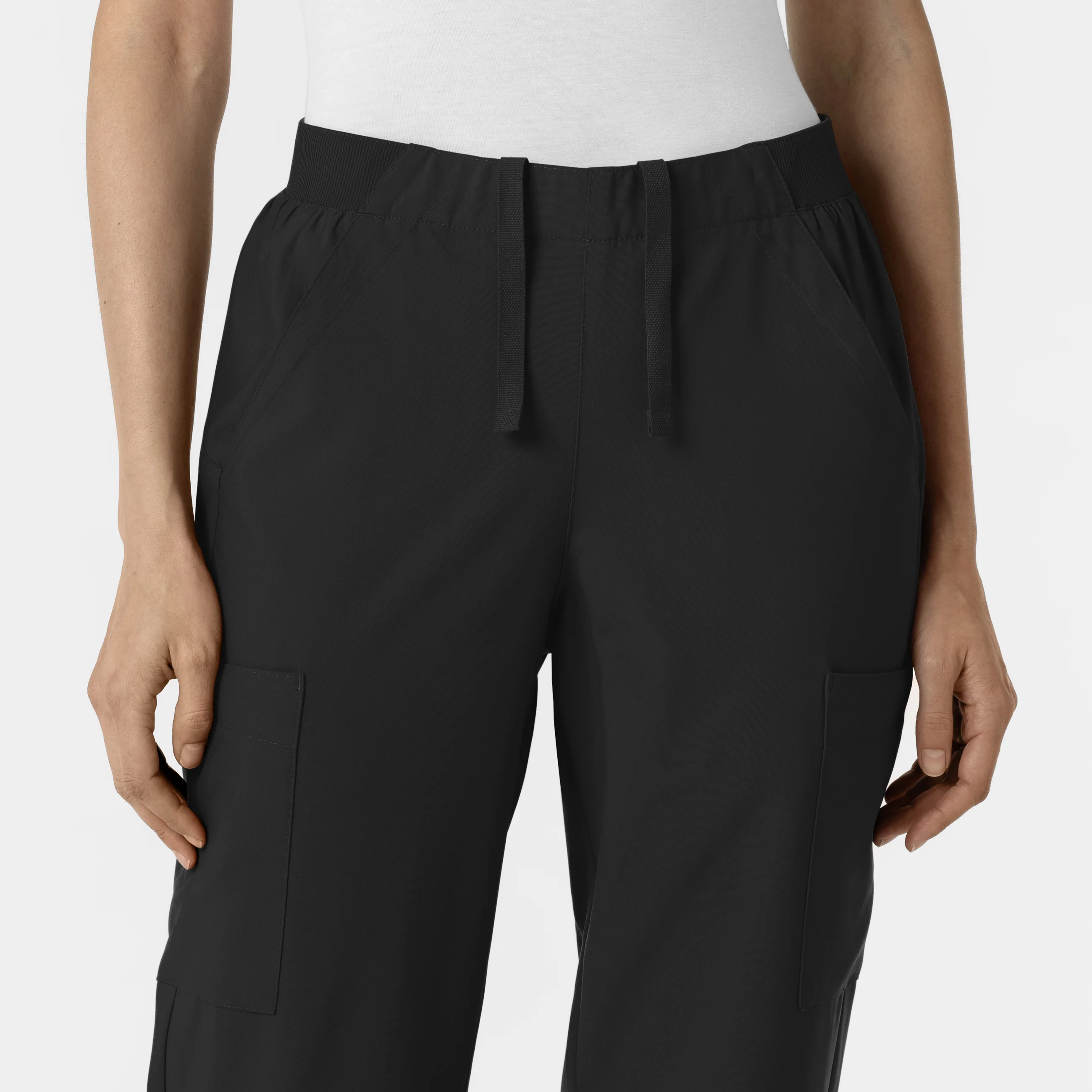 W123 Women's Cargo Utility Scrub Pant - Black - Image 5