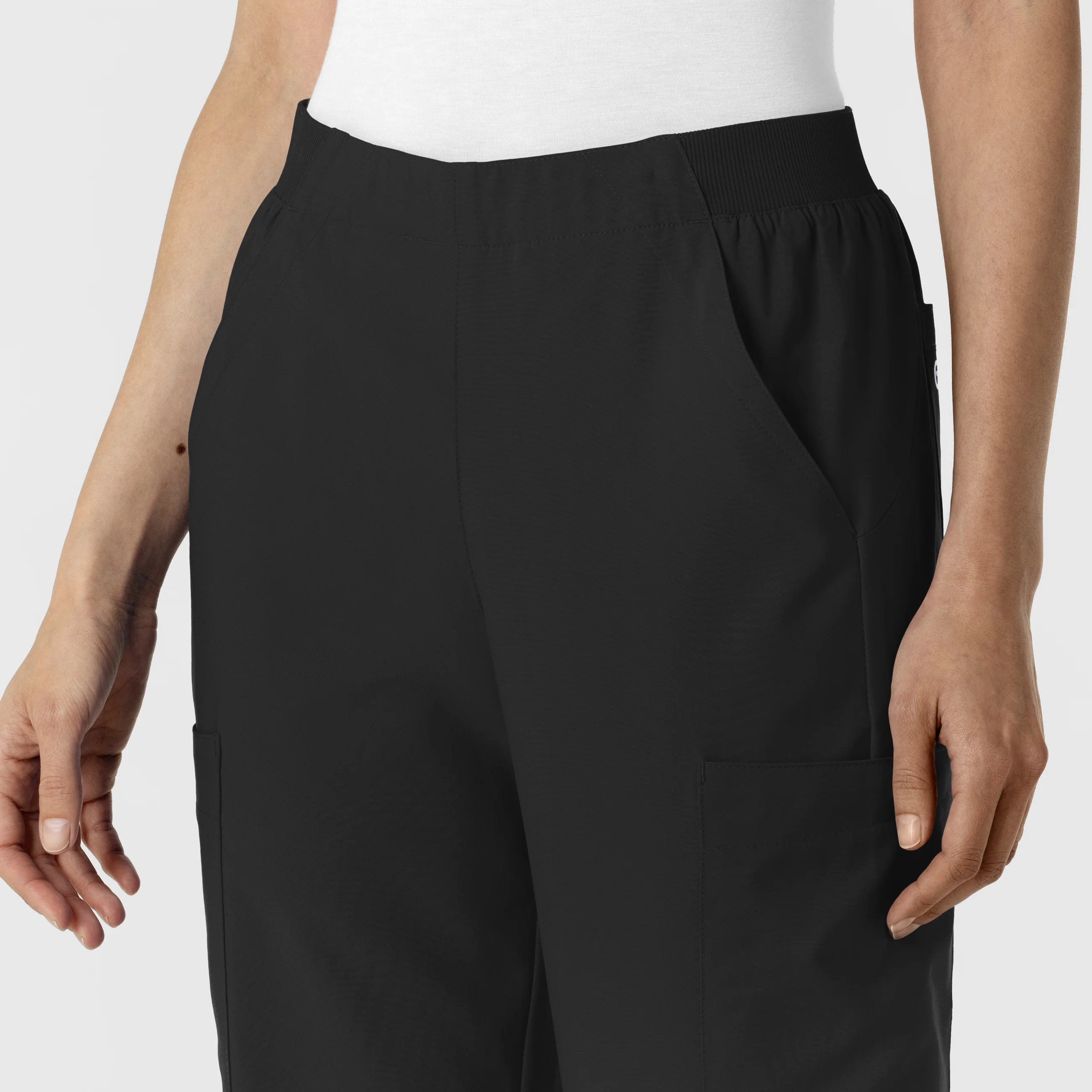 W123 Women's Cargo Utility Scrub Pant - Black - Image 6