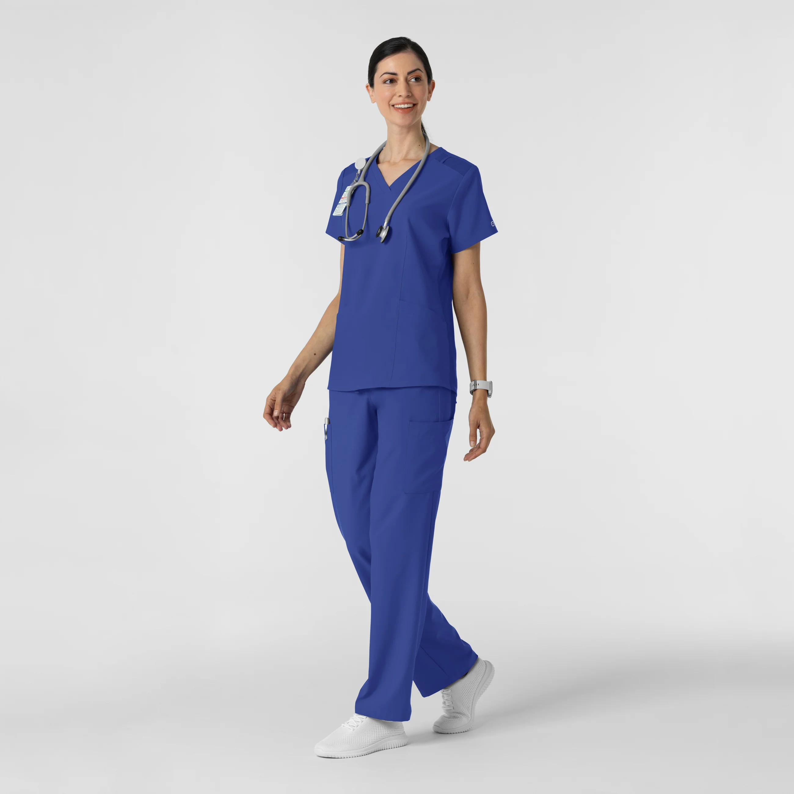 W123 Women's Cargo Utility Scrub Pant - Galaxy Blue - Image 3