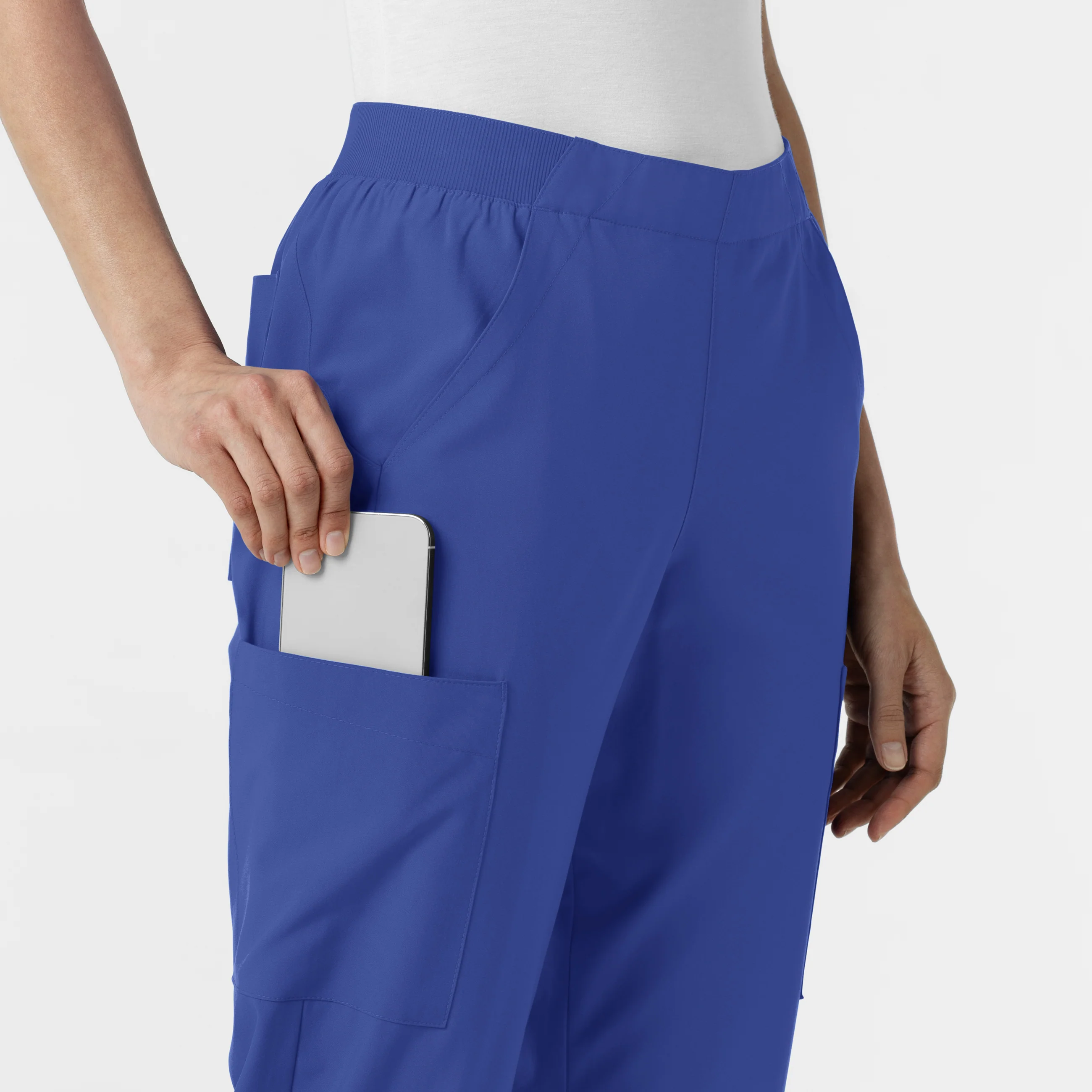 W123 Women's Cargo Utility Scrub Pant - Galaxy Blue - Image 8