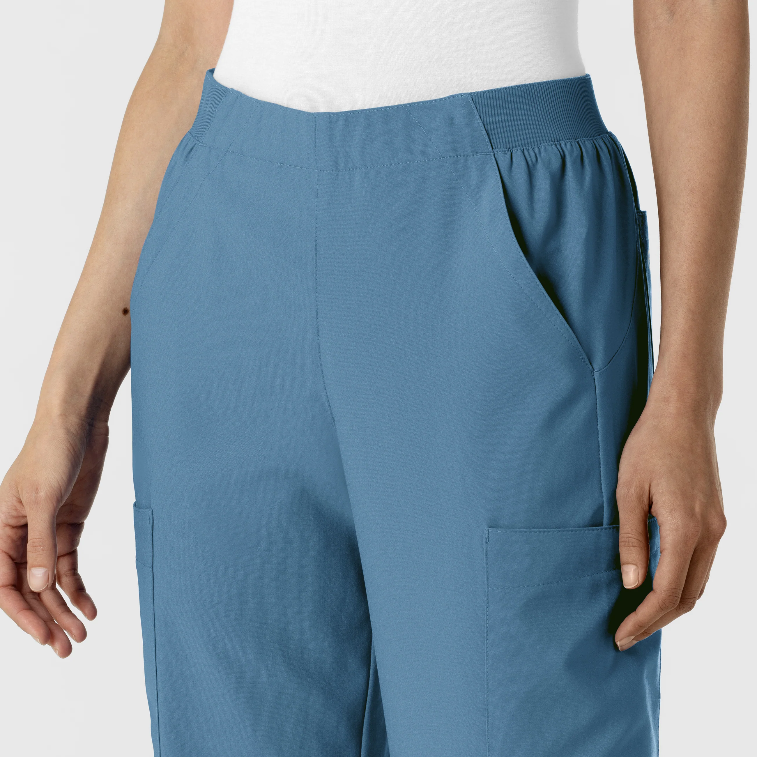 W123 Women's Cargo Utility Scrub Pant - Pacific Blue - Image 6