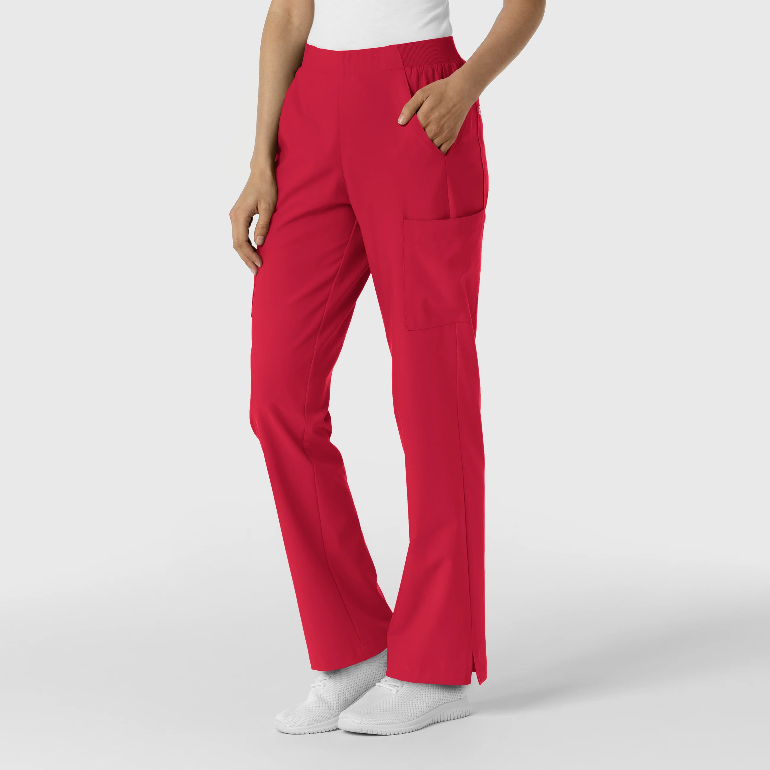 W123 Women's Cargo Utility Scrub Pant - Red - Image 4