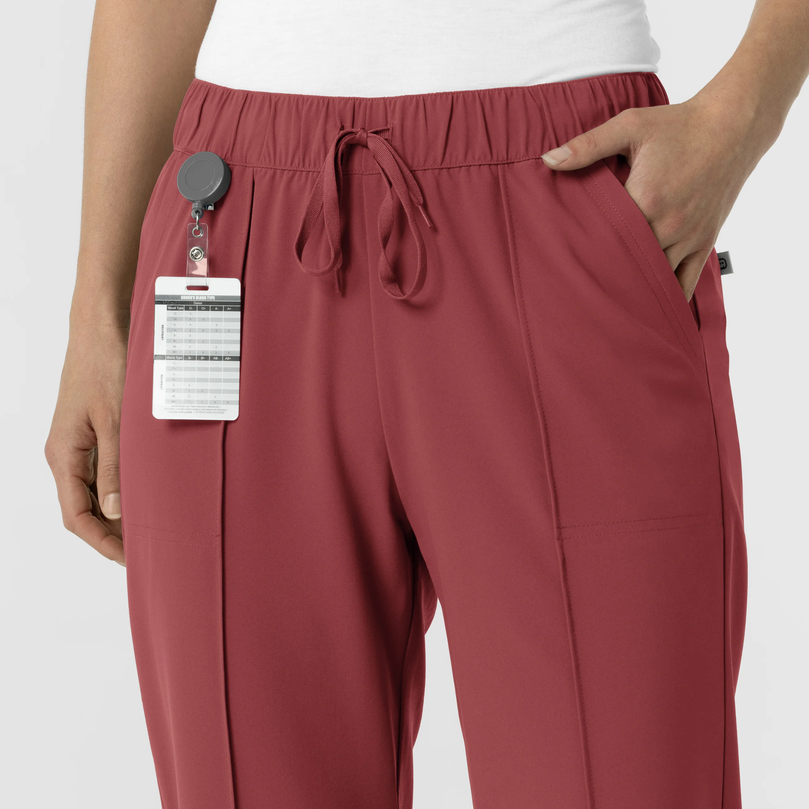 RENEW Women's Tapered Ankle Scrub Trouser - Ruby - Image 5