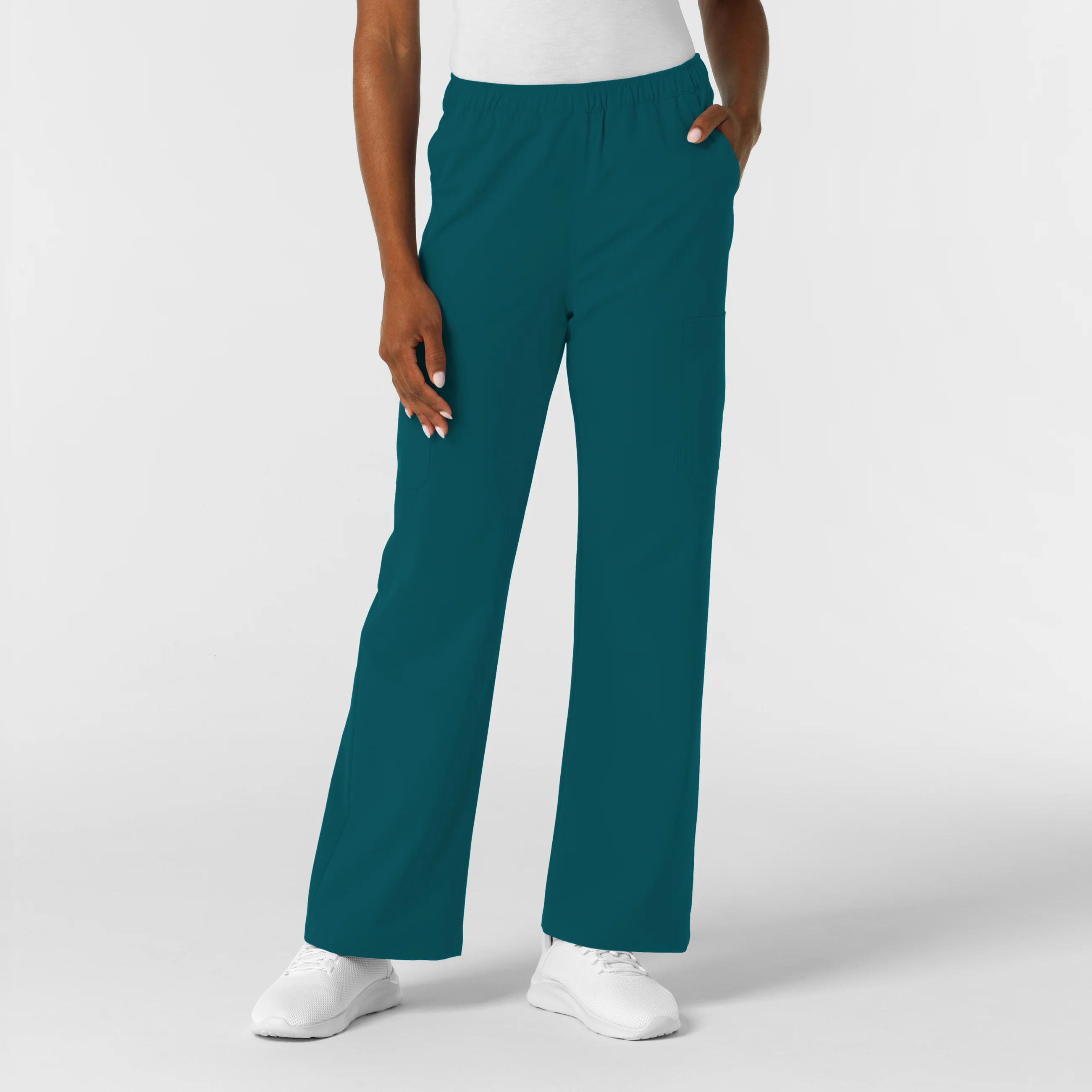 NURTUR Women's Straight Leg Cargo Scrub Pant - Caribbean
