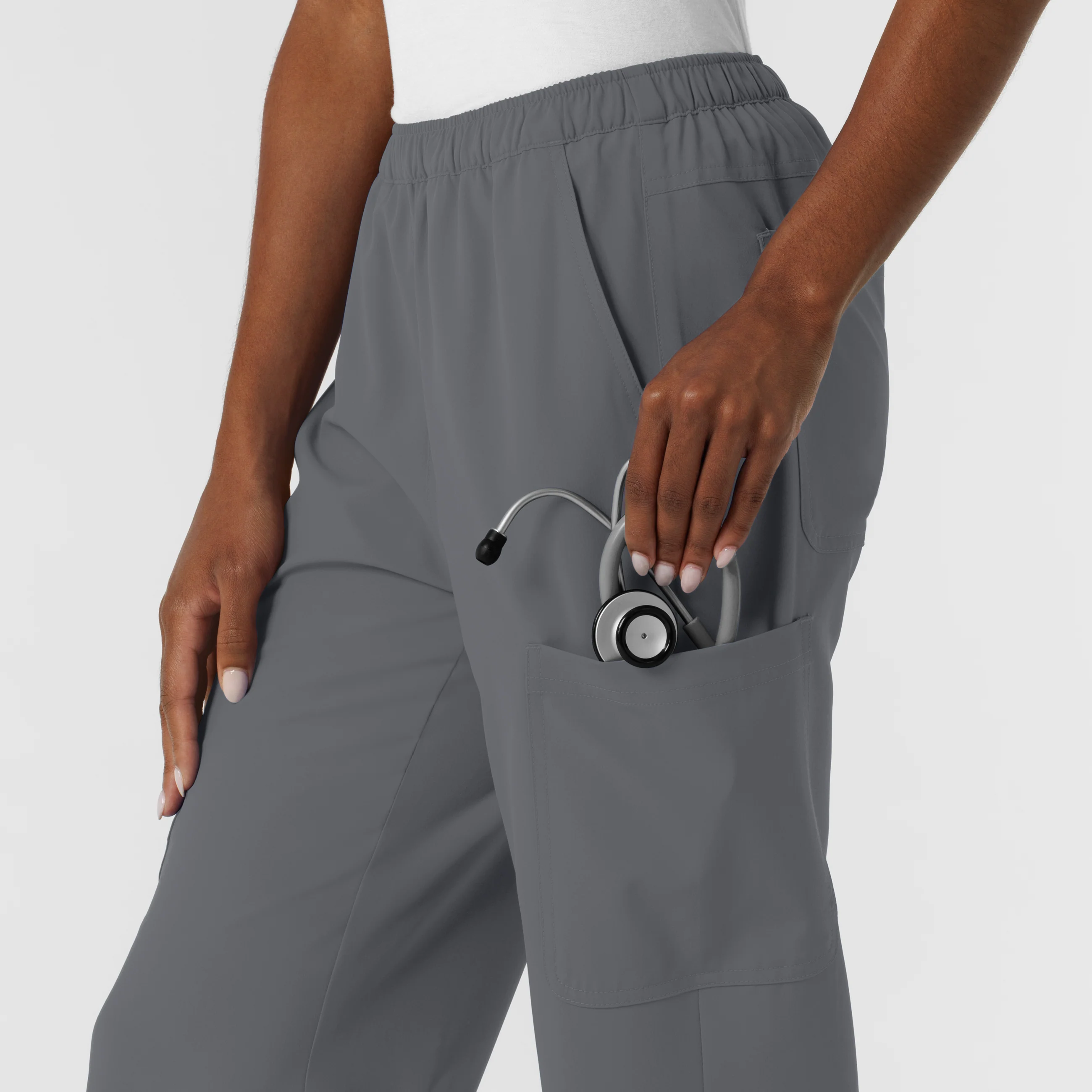 NURTUR Women's Straight Leg Cargo Scrub Pant - Pewter - Image 9