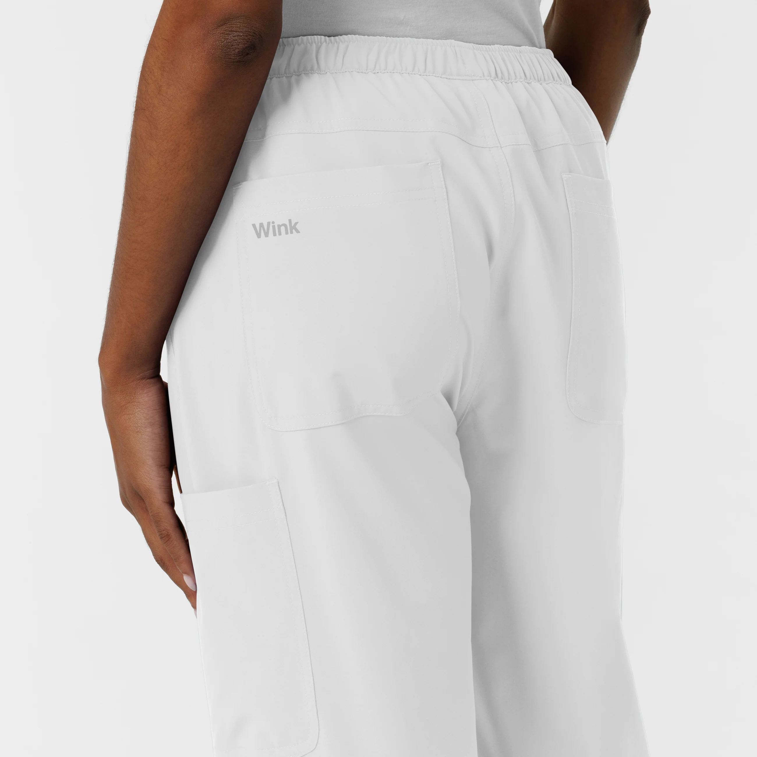 NURTUR Women's Straight Leg Cargo Scrub Pant - White - Image 11