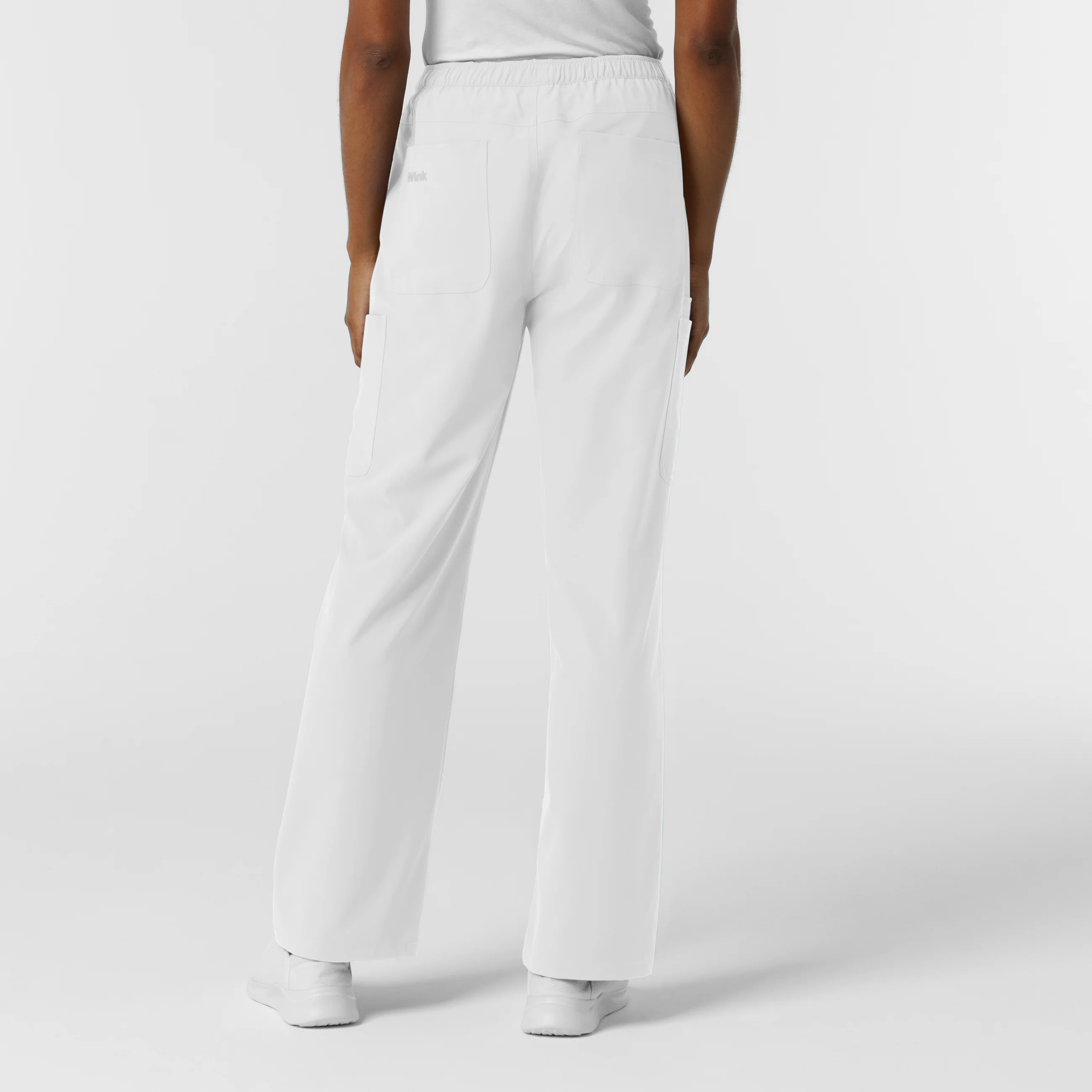 NURTUR Women's Straight Leg Cargo Scrub Pant - White - Image 3