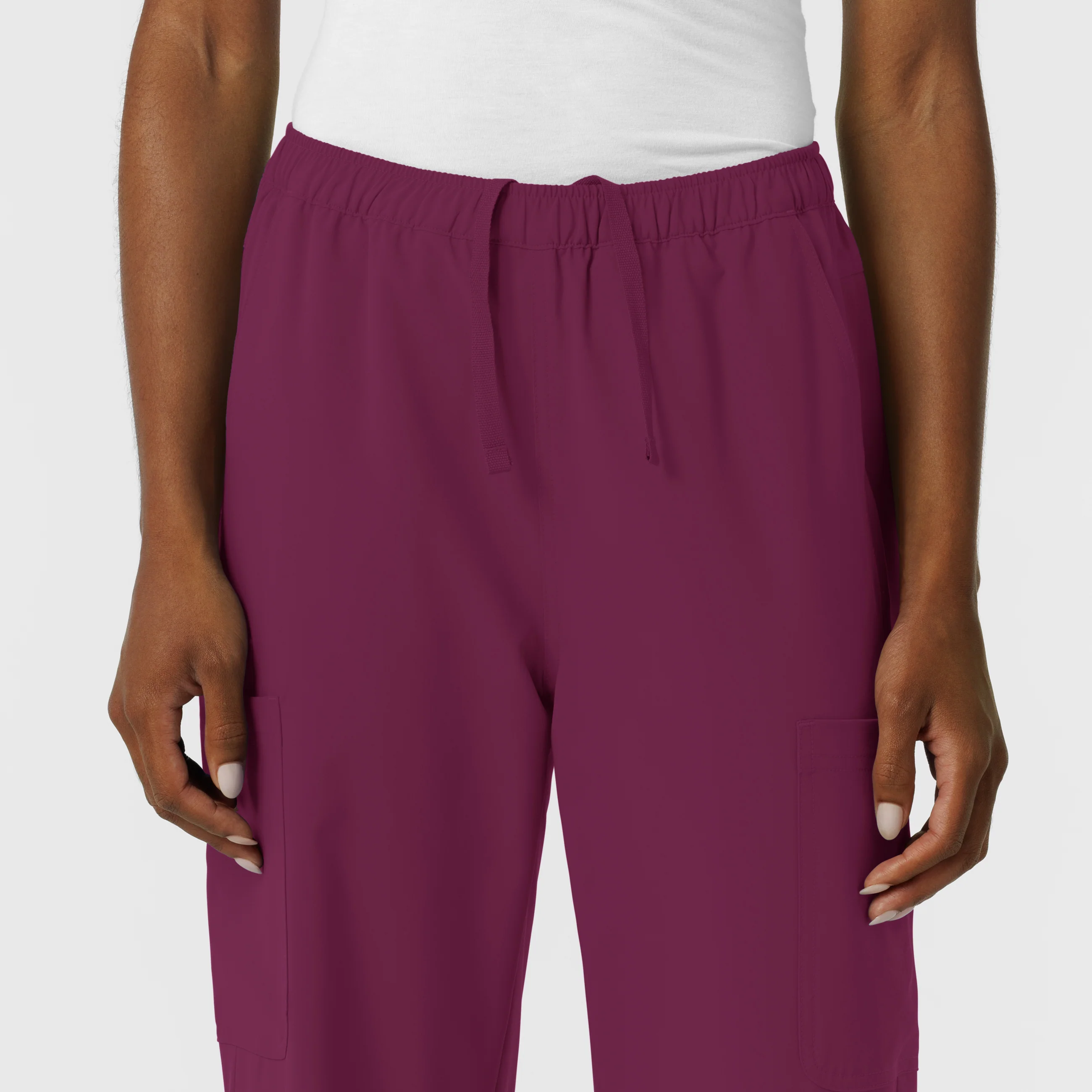 NURTUR Women's Straight Leg Cargo Scrub Pant - Wine - Image 6