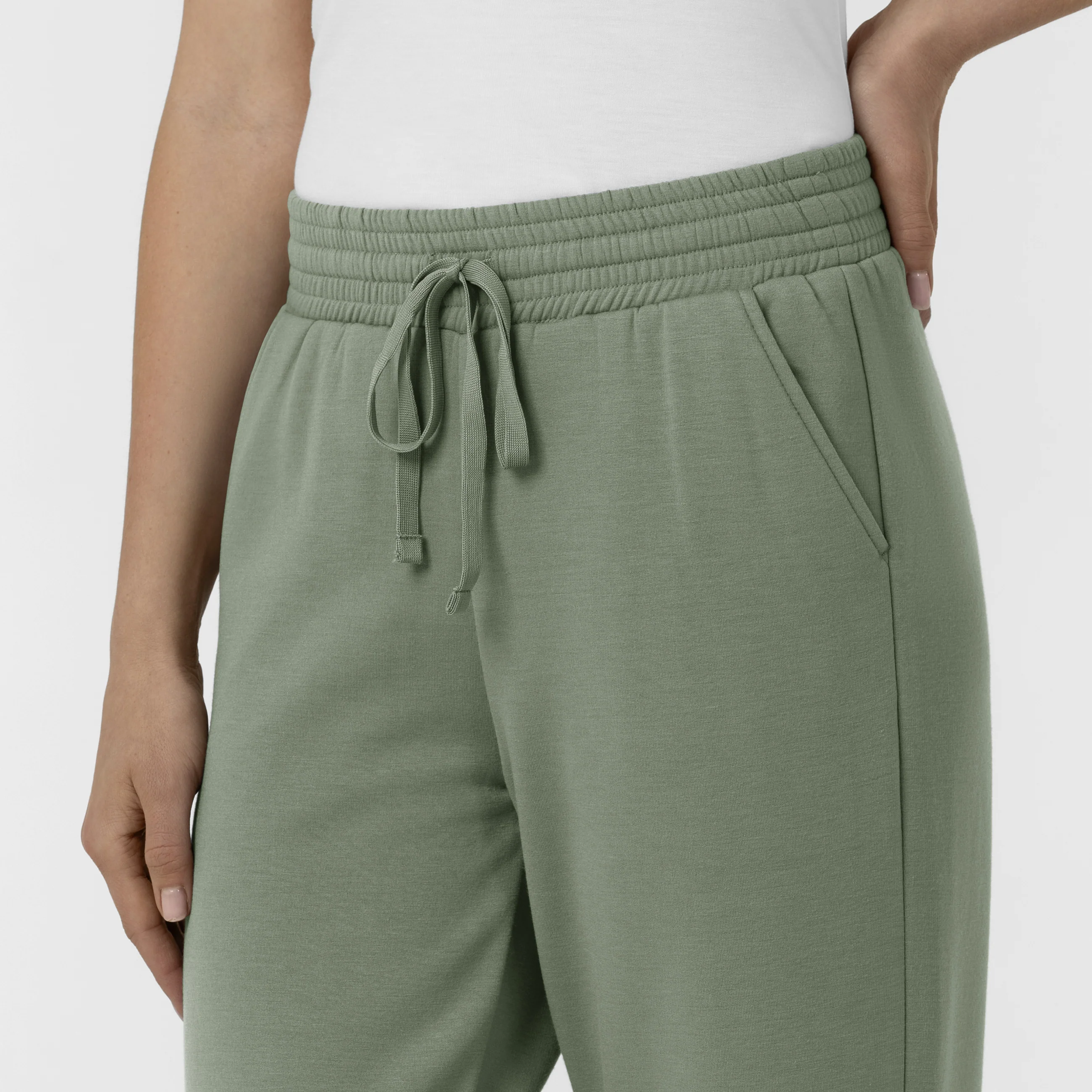 Unwind & Lounge Women's Fleece Wide Leg Pant - Sage - Image 5
