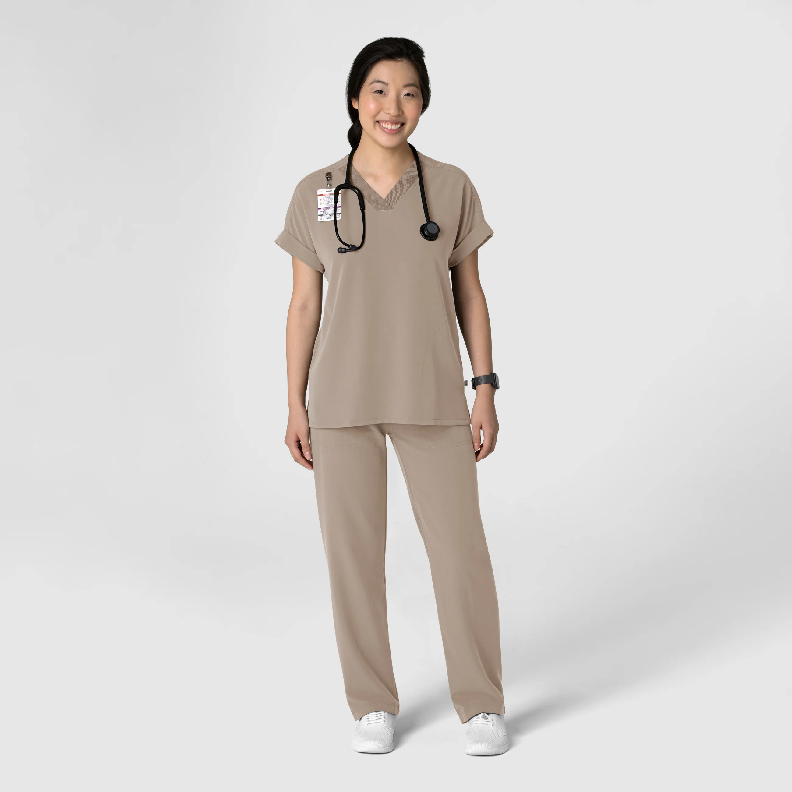 Nova Women's Stovepipe High-Low Hem Scrub Pant - Haze - Image 3