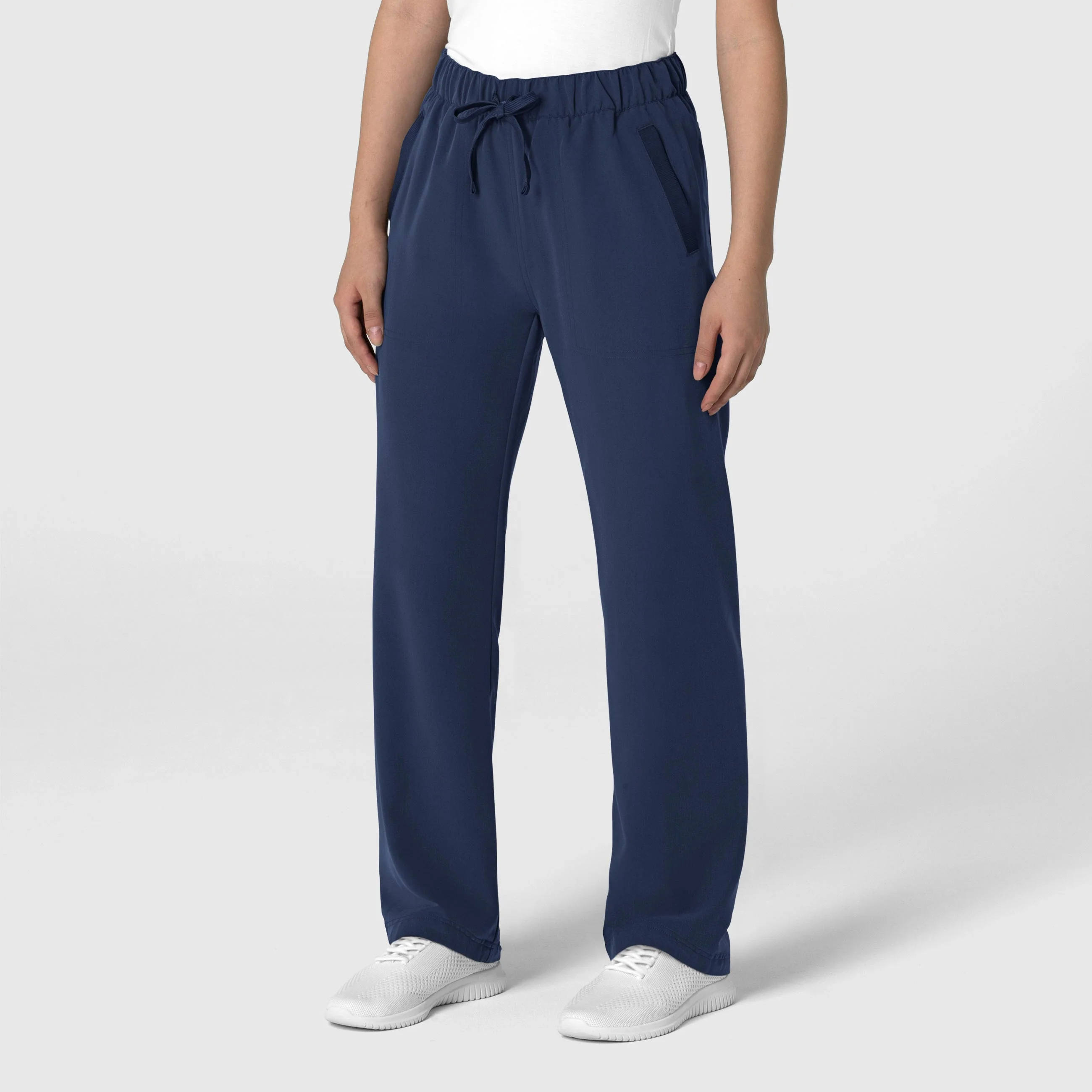 Nova Women's Stovepipe High-Low Hem Scrub Pant - Navy - Image 4
