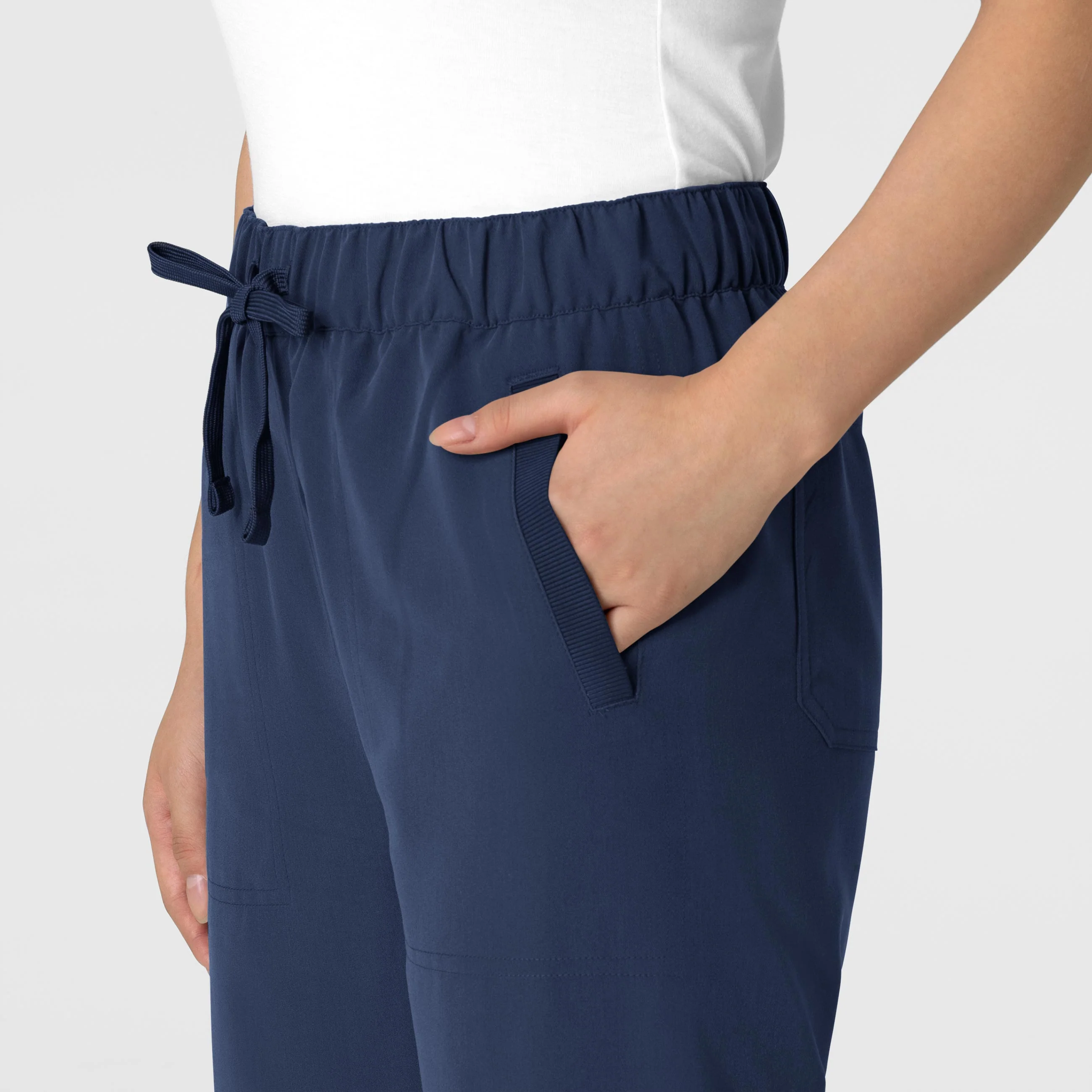 Nova Women's Stovepipe High-Low Hem Scrub Pant - Navy - Image 6