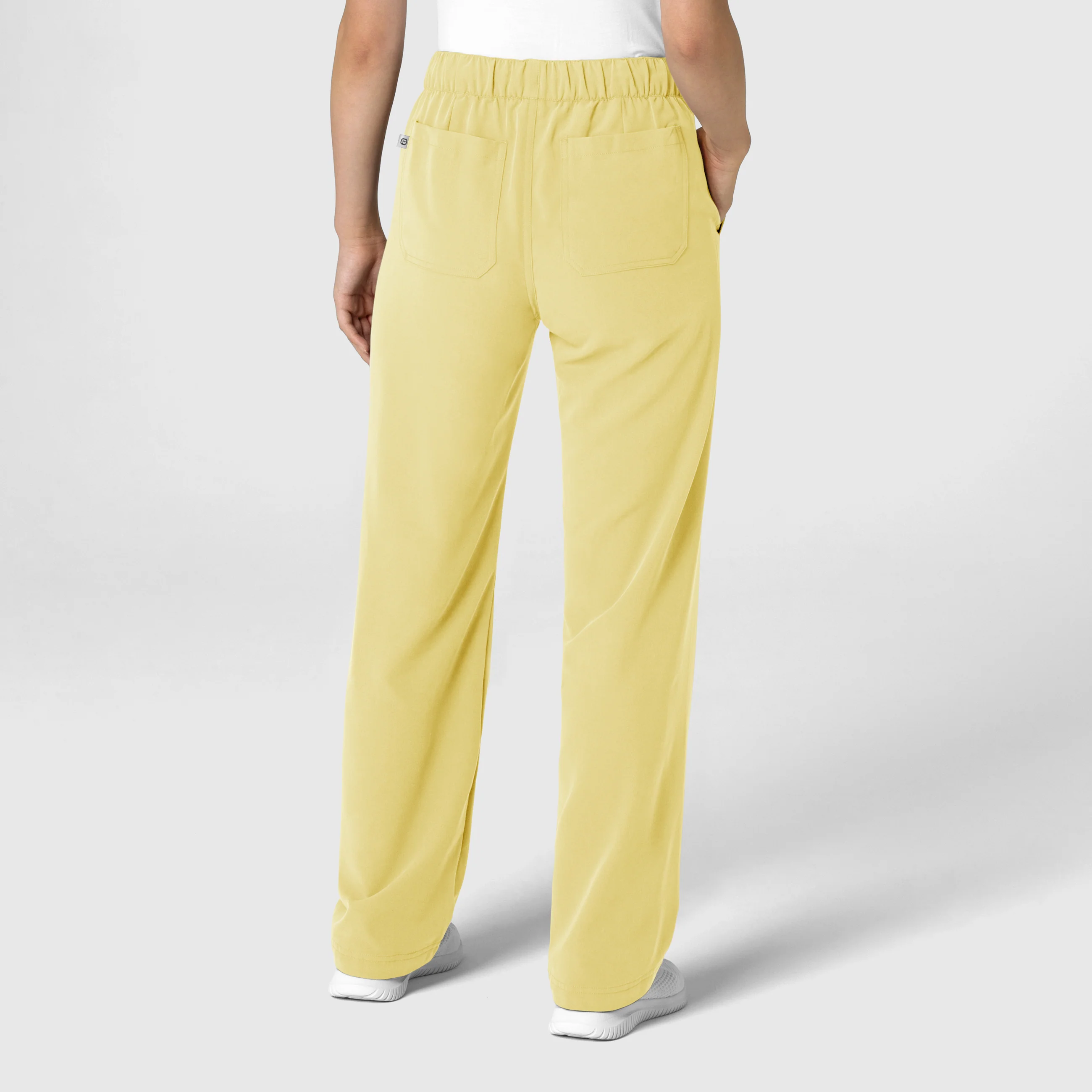 Nova Women's Stovepipe High-Low Hem Scrub Pant - Sunshine Yellow - Image 2
