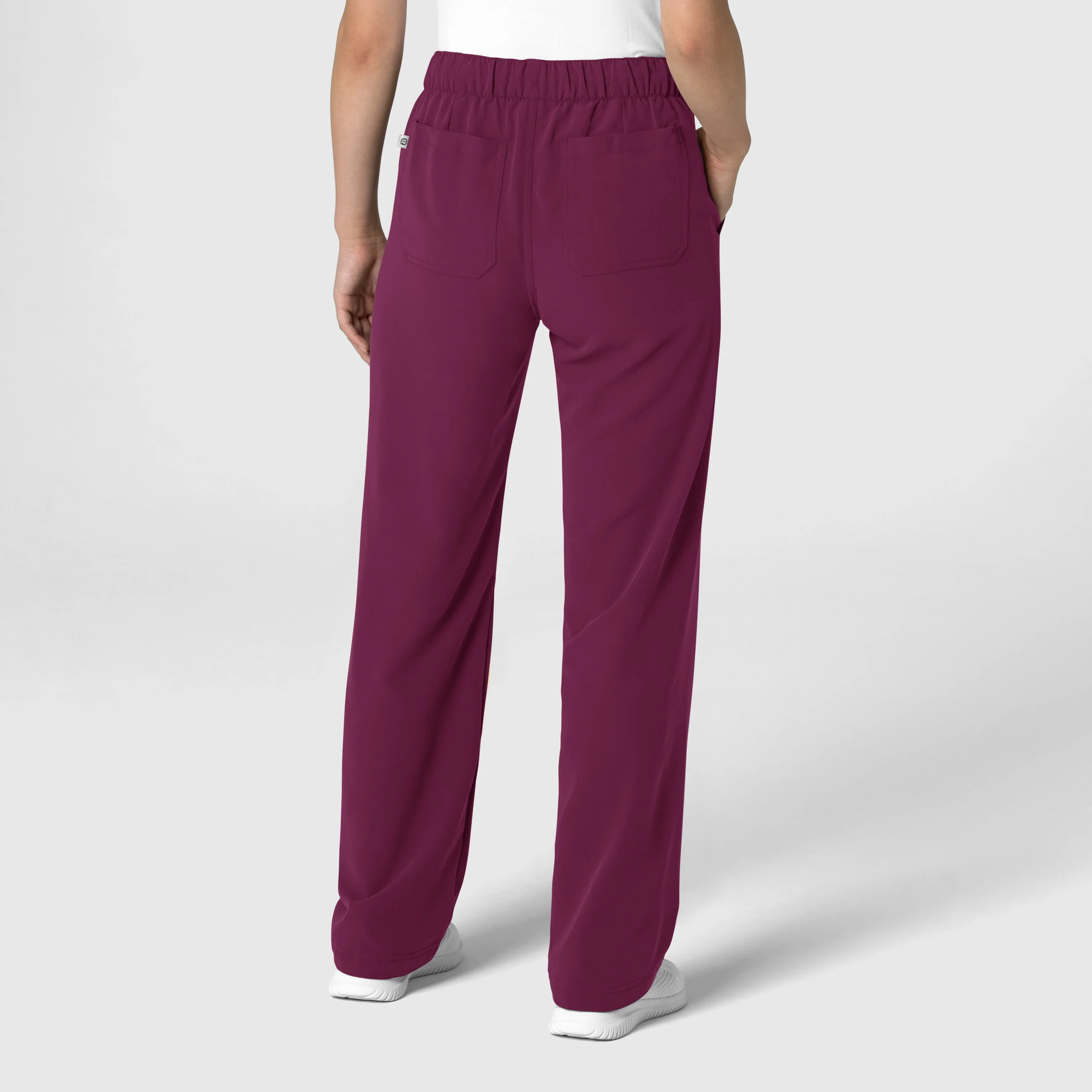 Nova Women's Stovepipe High-Low Hem Scrub Pant - Wine - Image 2