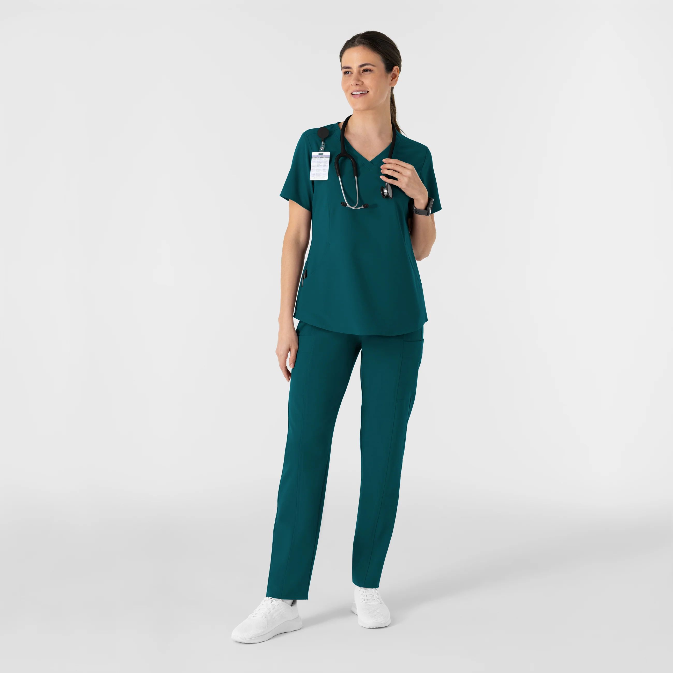 RENEW Women's V-Neck Scrub Top - Caribbean - Image 3
