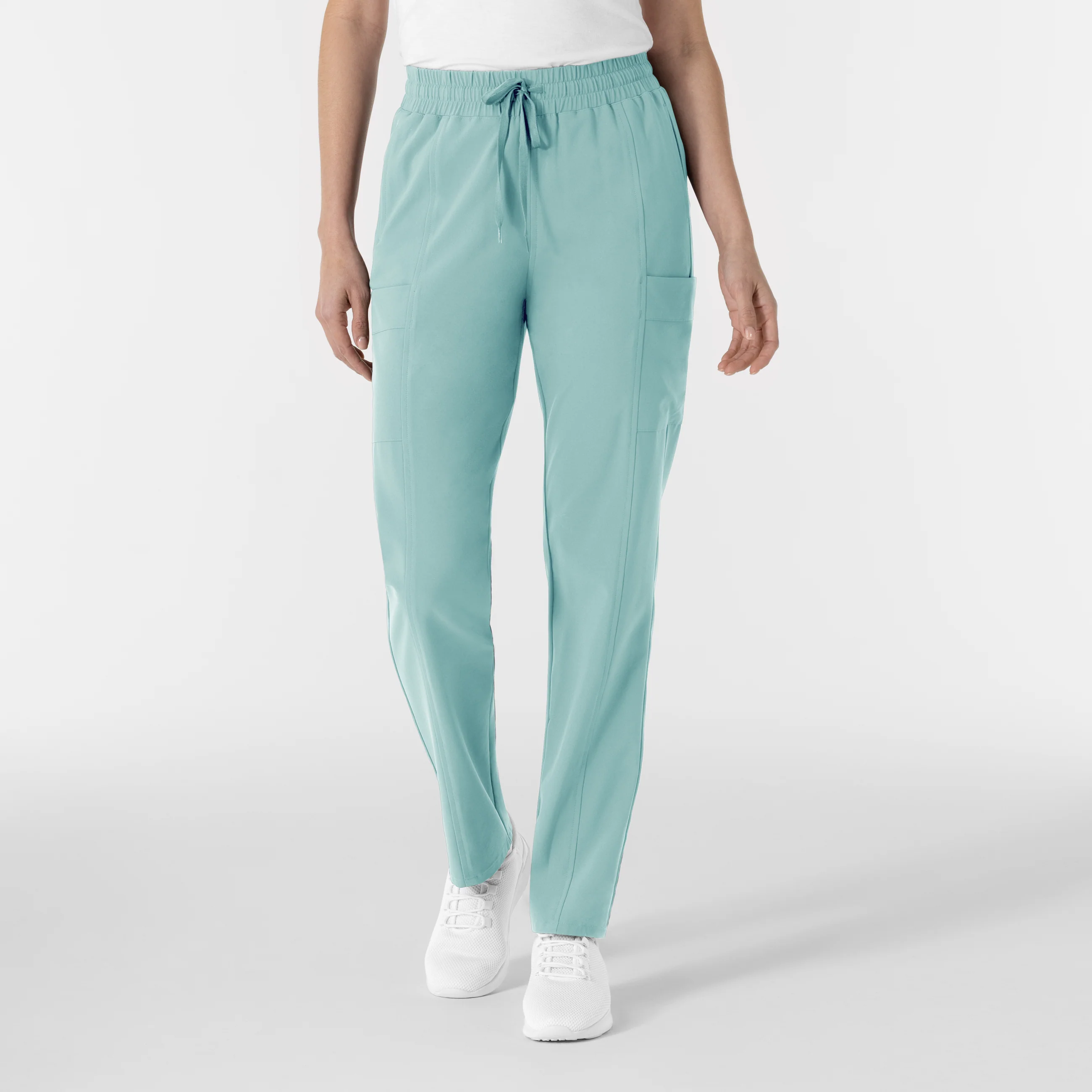 RENEW Women’s High Waist Tapered Scrub Pant - Coastal Blue - Image 4