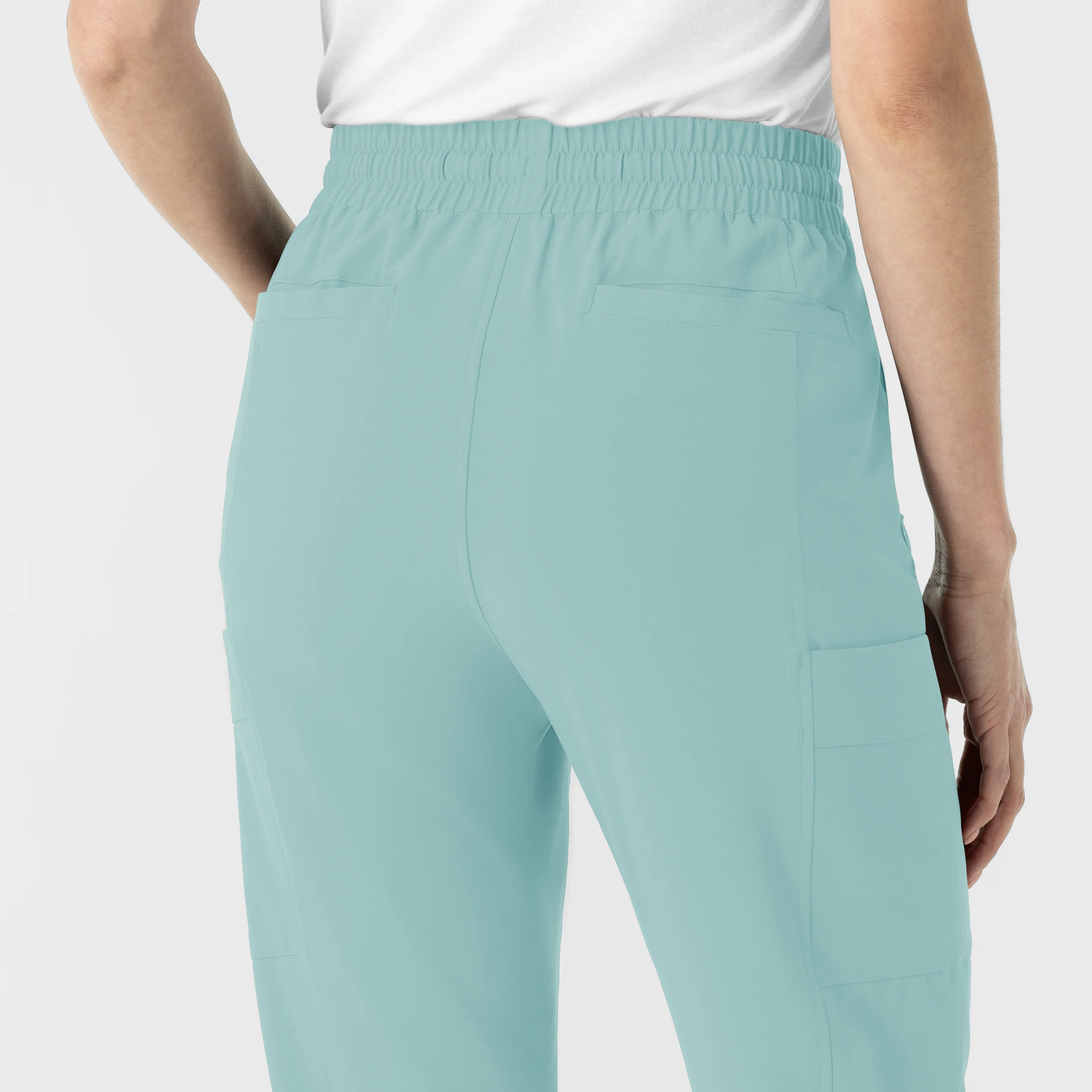 RENEW Women’s High Waist Tapered Scrub Pant - Coastal Blue - Image 9