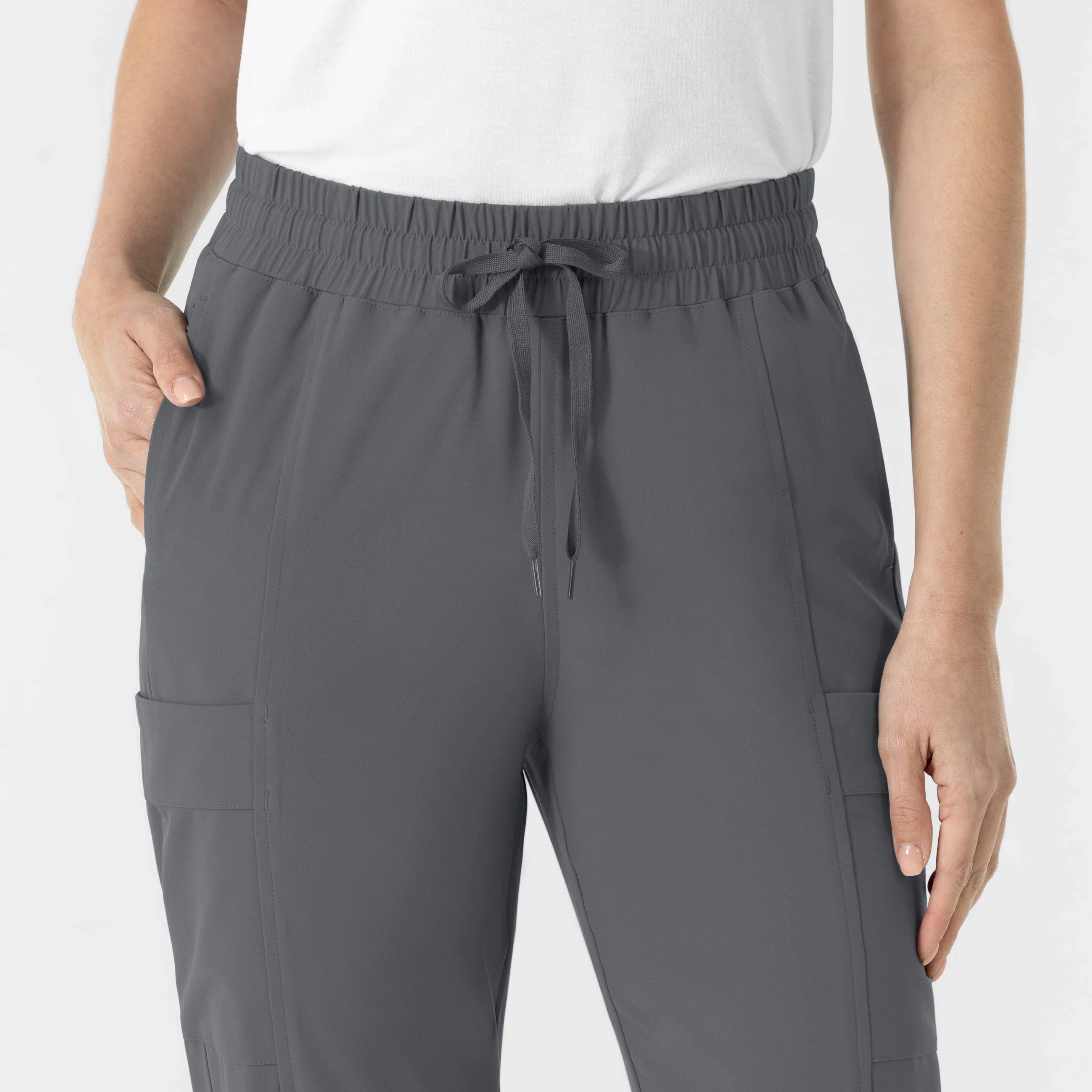 RENEW Women’s High Waist Tapered Scrub Pant - Pewter - Image 7