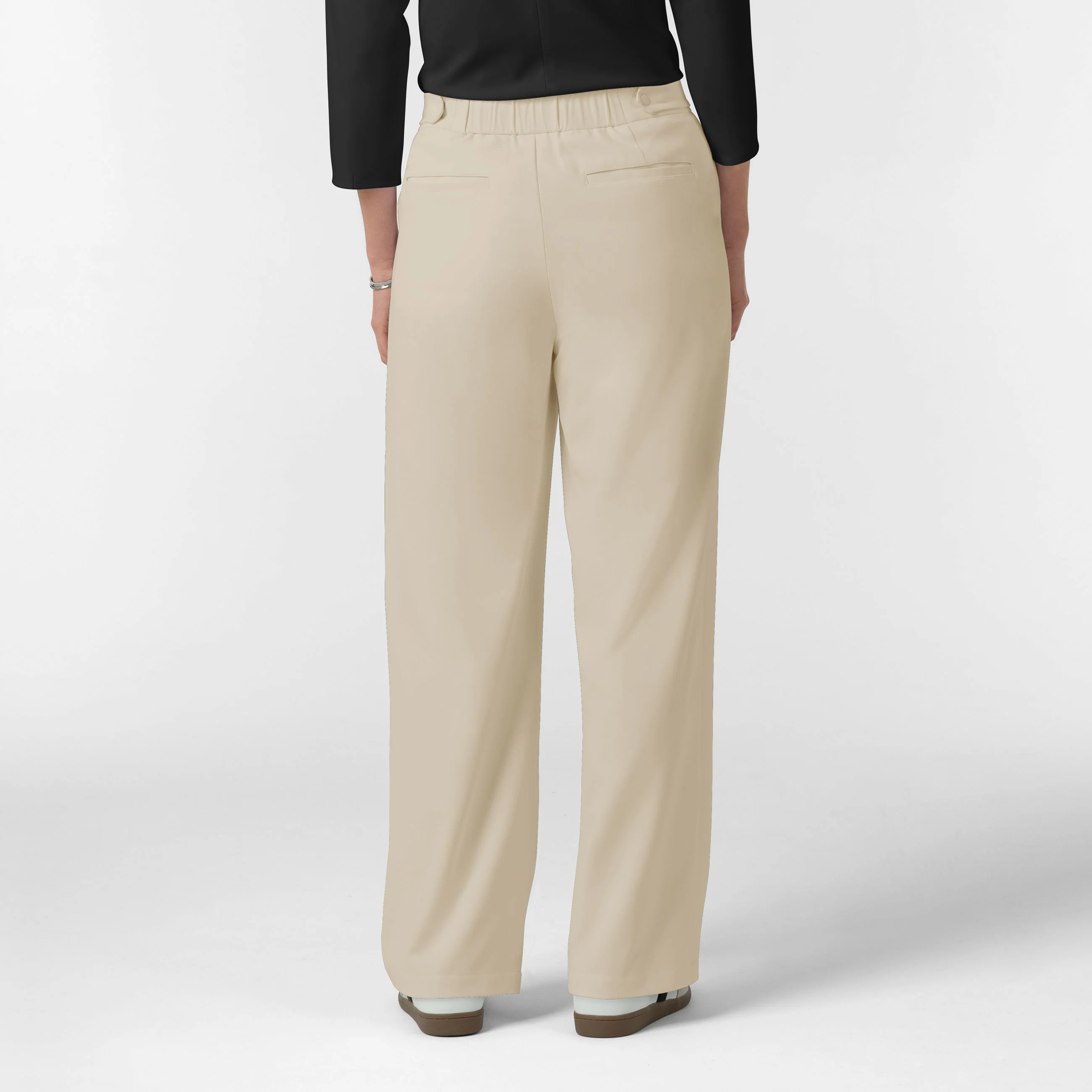 BLK Edit Women's Wide Leg Scrub Trouser - Coconut Milk - Image 3