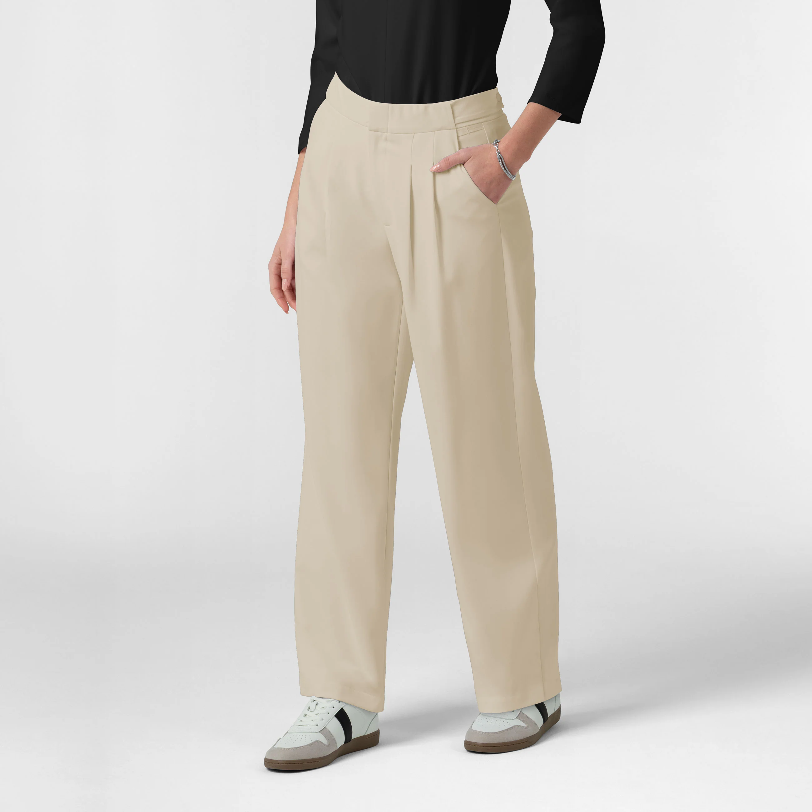 BLK Edit Women's Wide Leg Scrub Trouser - Coconut Milk - Image 5