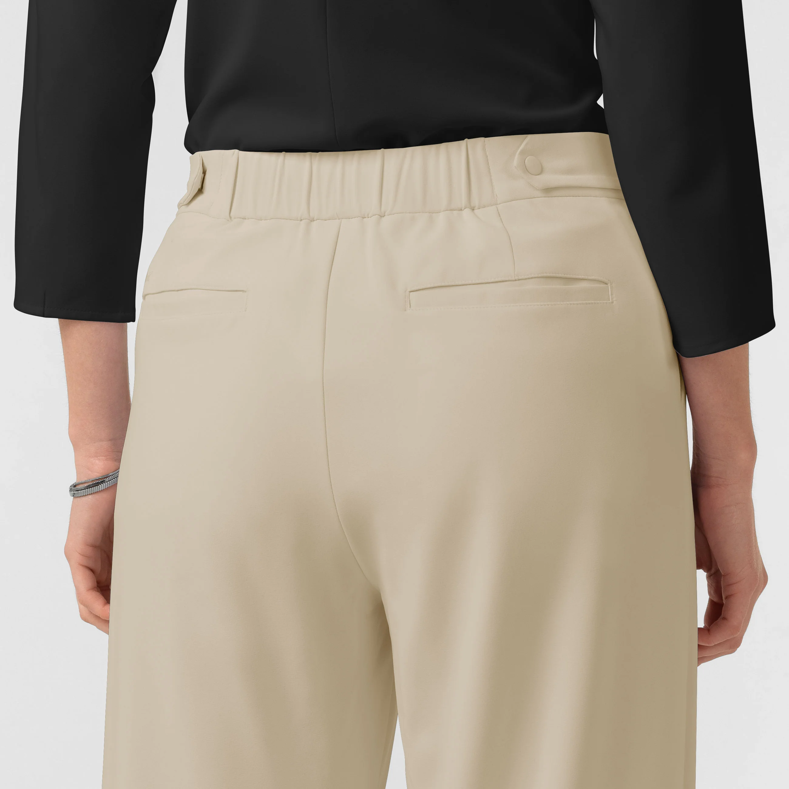 BLK Edit Women's Wide Leg Scrub Trouser - Coconut Milk - Image 7