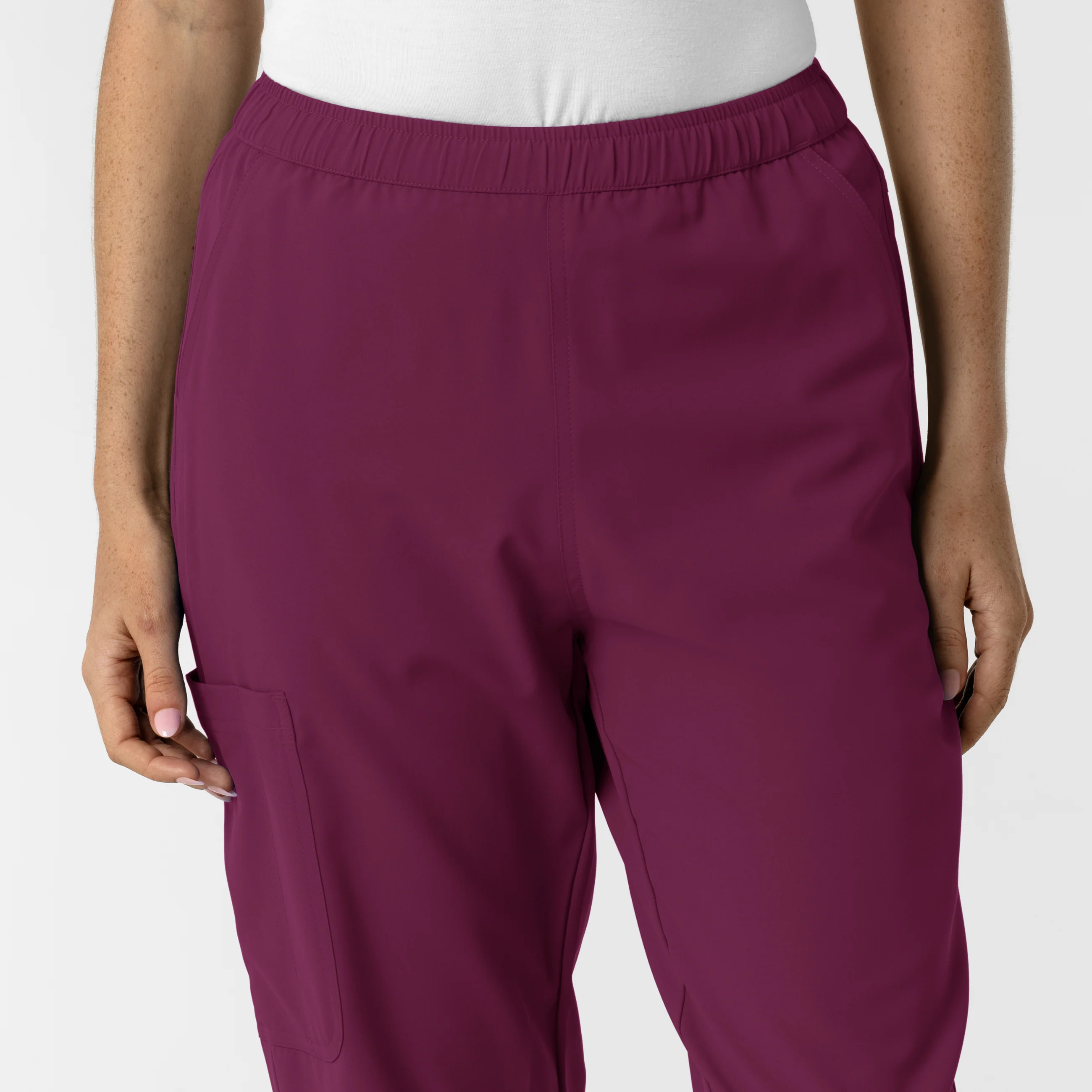 Nurtur Women’s Ankle-Length Slim Scrub Pant - Wine - Image 4