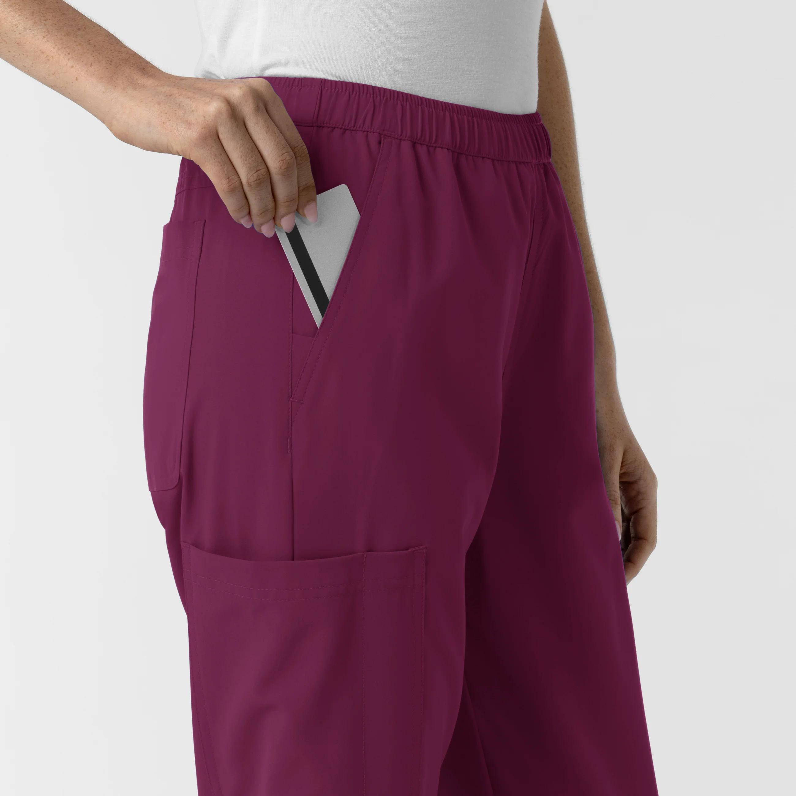 Nurtur Women’s Ankle-Length Slim Scrub Pant - Wine - Image 6