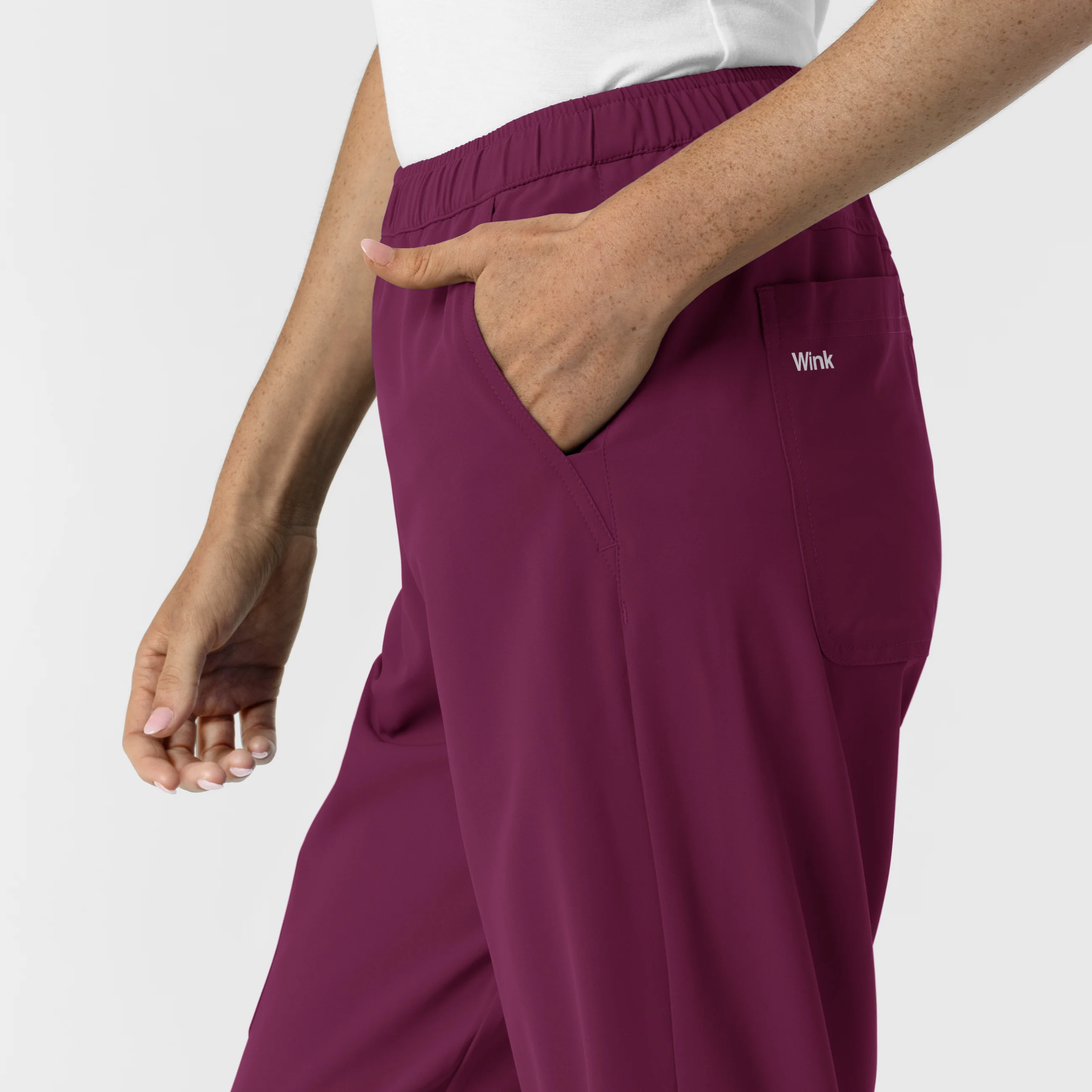Nurtur Women’s Ankle-Length Slim Scrub Pant - Wine - Image 8