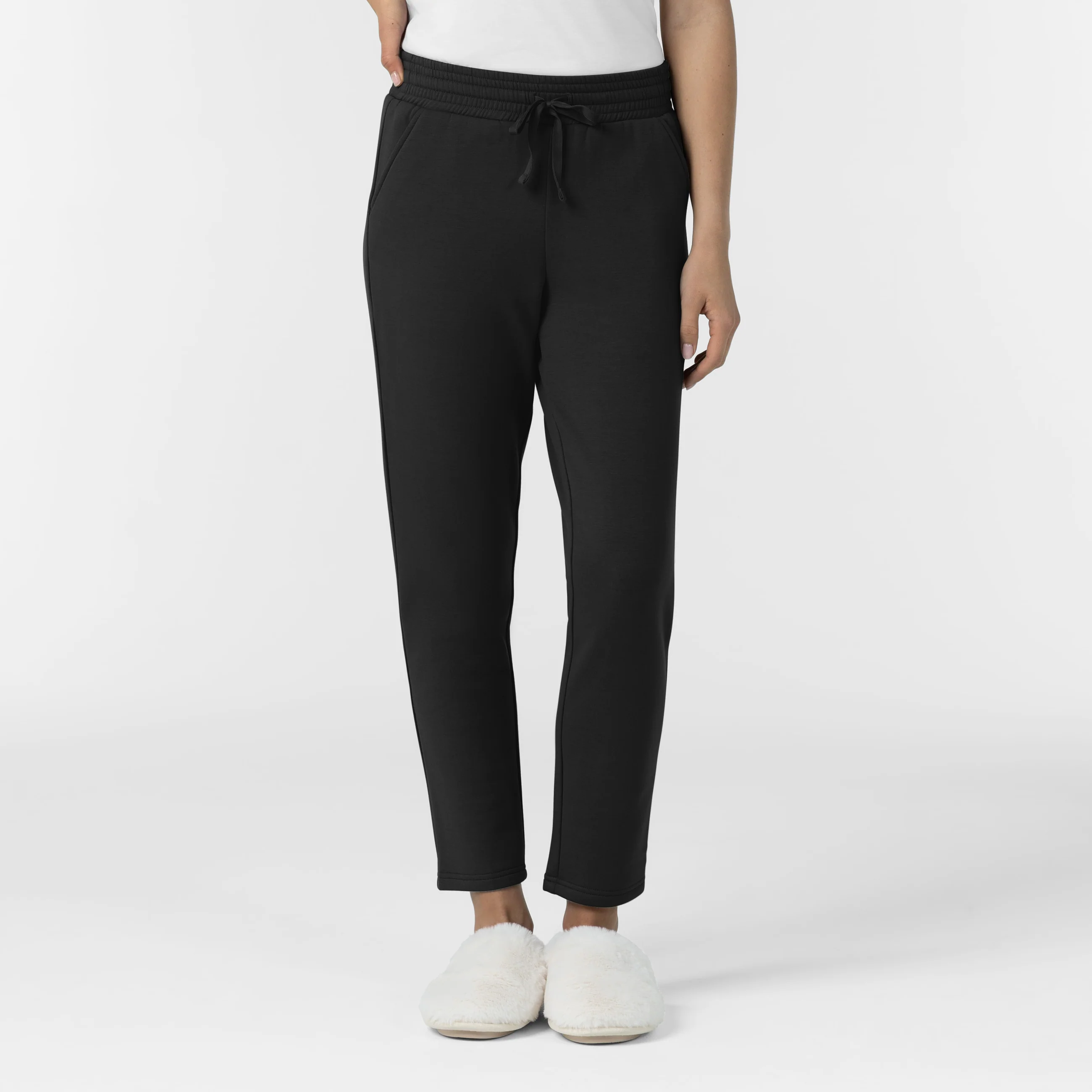 Unwind & Lounge Women's Fleece Slim Leg Pant - Black