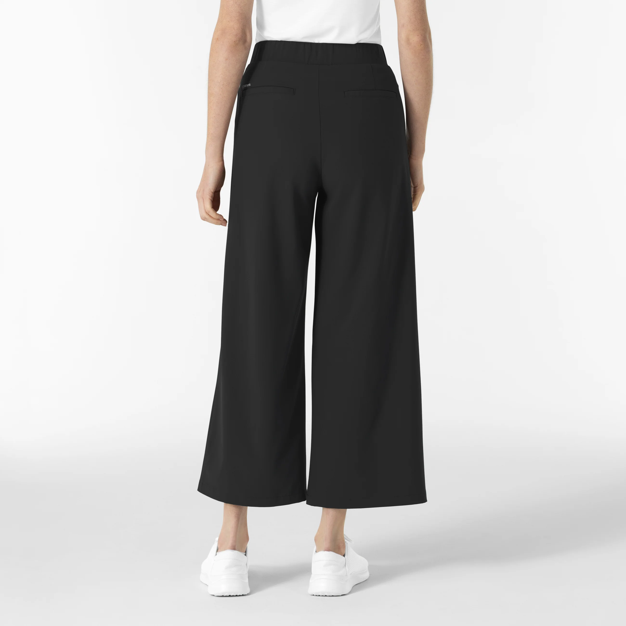 RENEW Women's Cropped Wide Leg Scrub Trouser - Black - Image 3