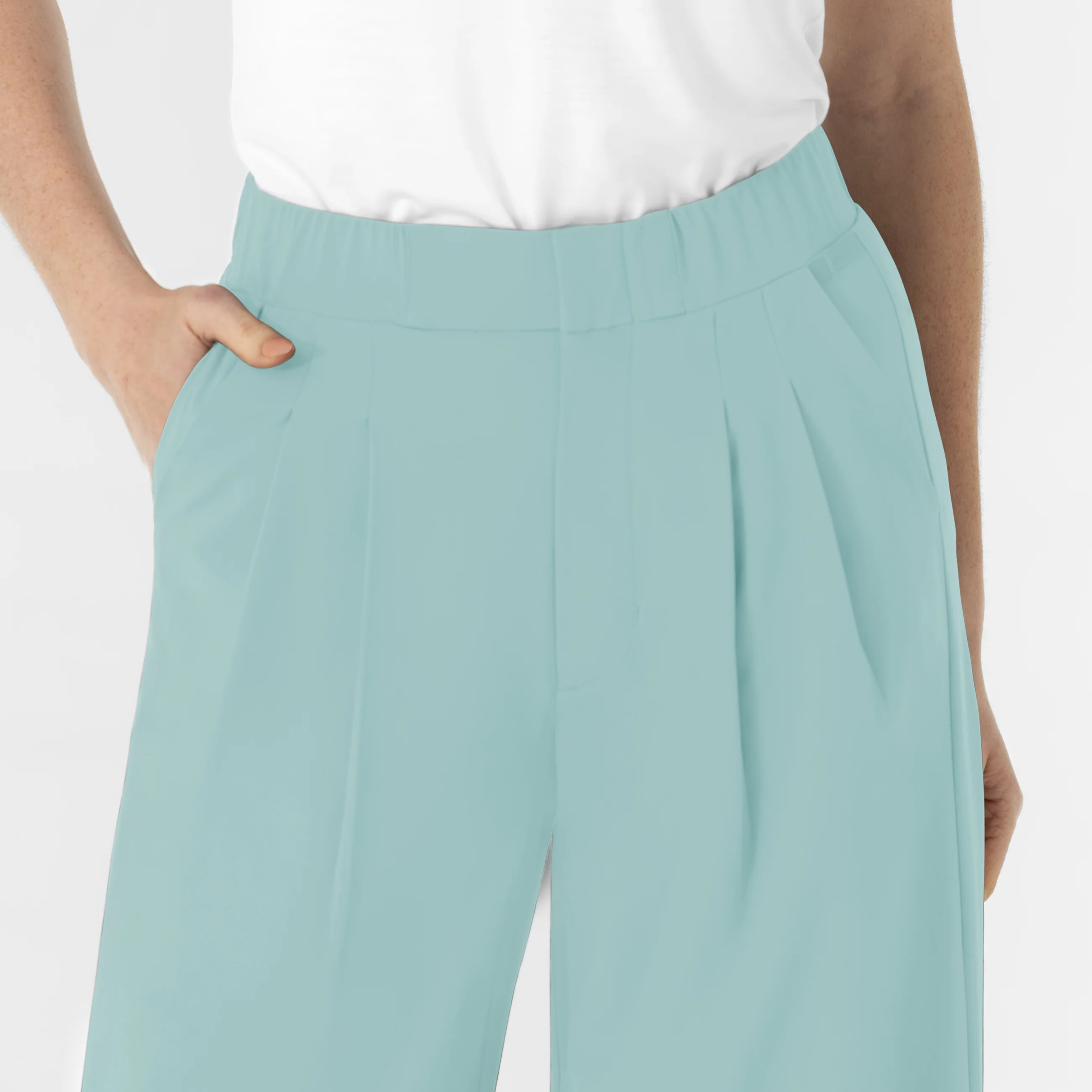 RENEW Women's Cropped Wide Leg Scrub Trouser - Coastal Blue - Image 8
