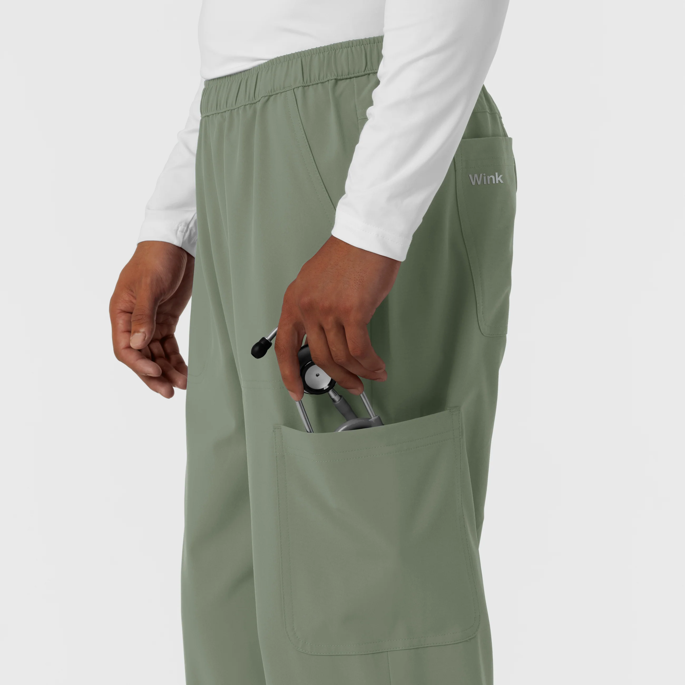 NURTUR Men's Straight Leg Cargo Scrub Pant - Sage - Image 10