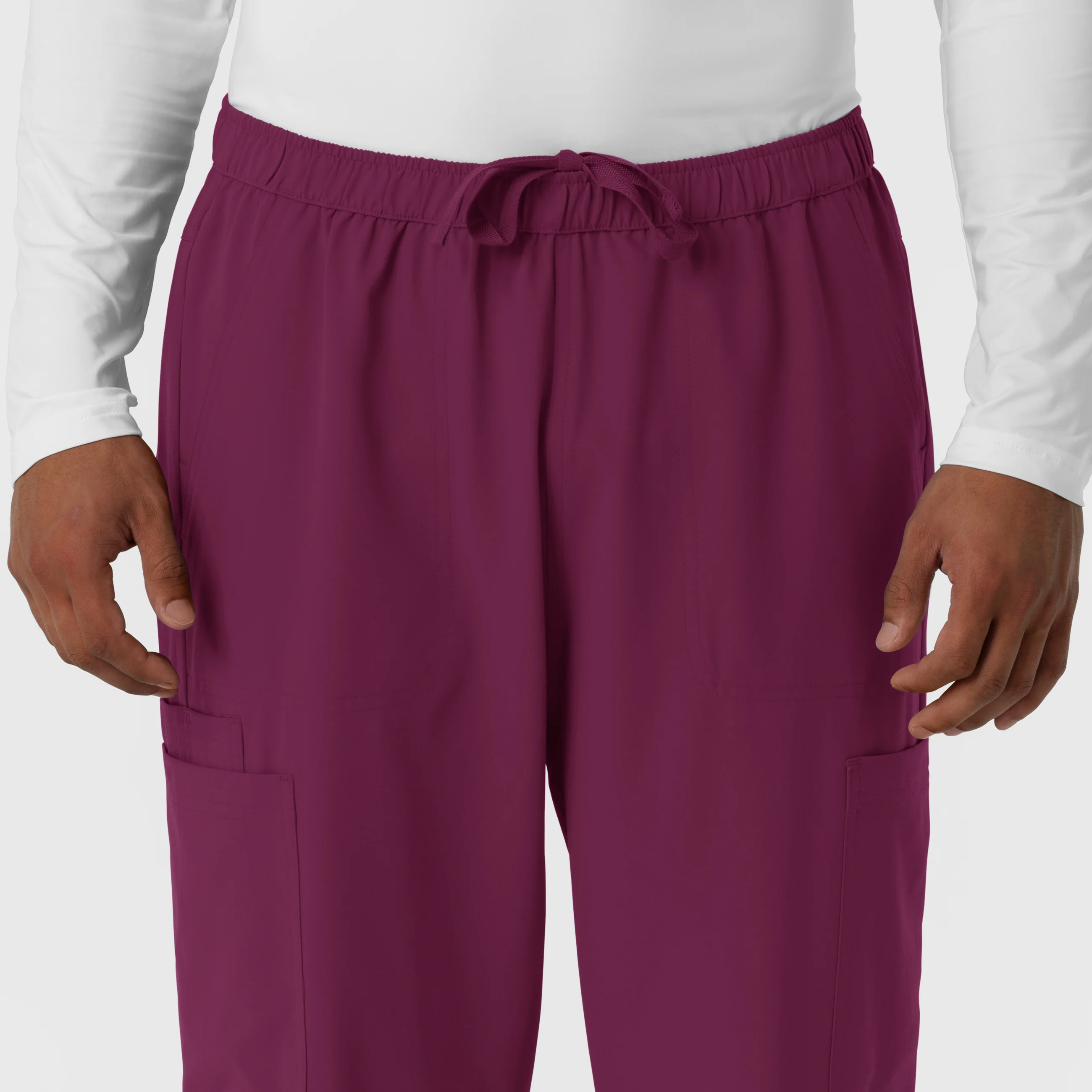 NURTUR Men's Straight Leg Cargo Scrub Pant - Wine - Image 6