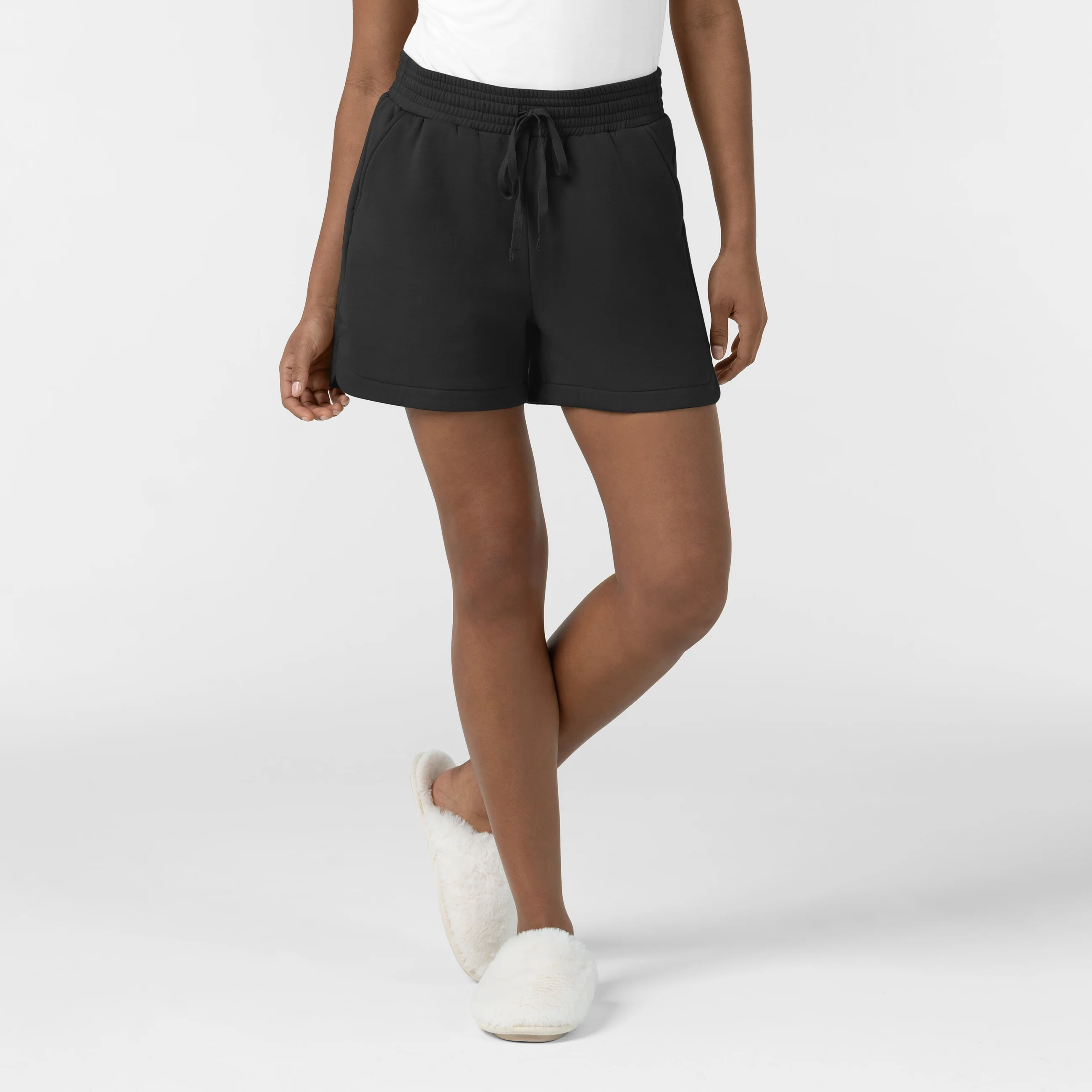 Unwind & Lounge Women's Fleece High Rise Shorts - Black